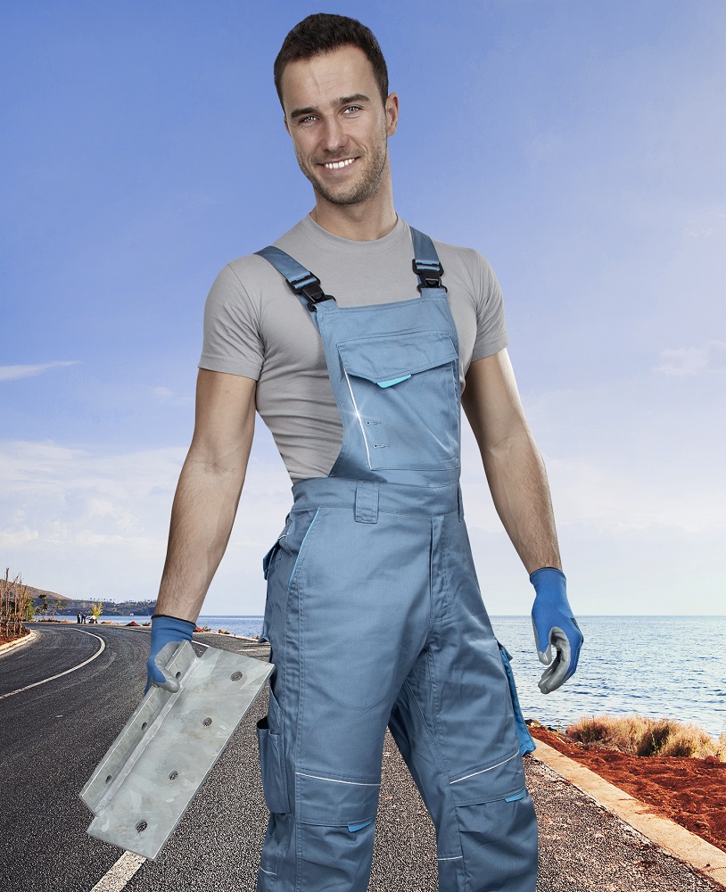 Pánské pracovní kalhoty s laclem ARDON® SUMMER - šedá,