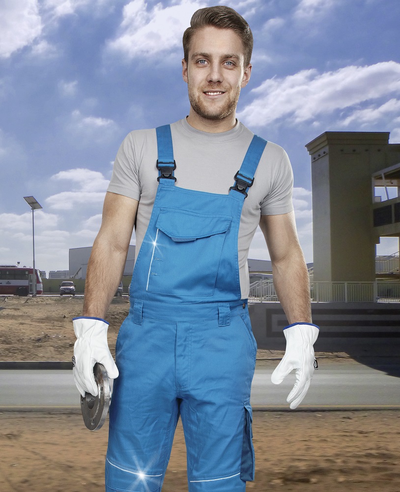 Pánské prodloužené pracovní kalhoty s laclem ARDON® SUMMER - modrá