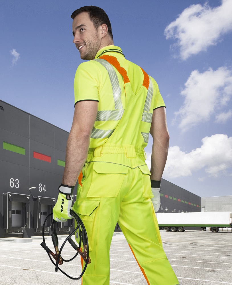 Pánské prodloužené pracovní reflexní kalhoty s laclem ARDON® SIGNAL