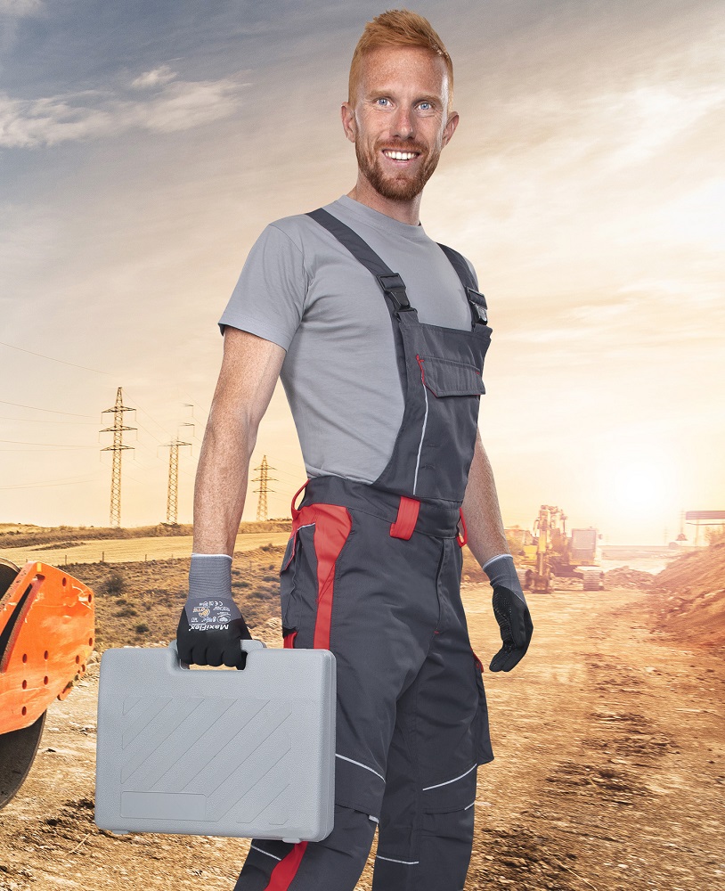 Pánské prodloužené pracovní kalhoty s laclem ARDON® NEON