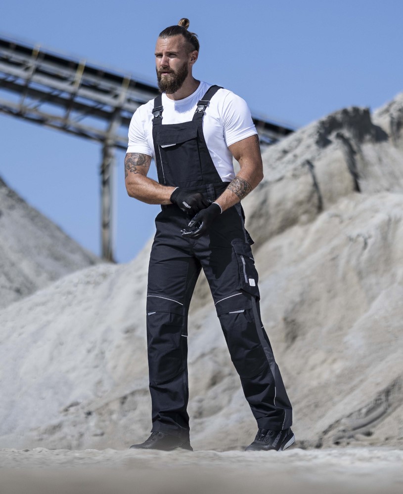 Pánské prodloužené pracovní kalhoty s laclem ARDON® URBAN+ - černá