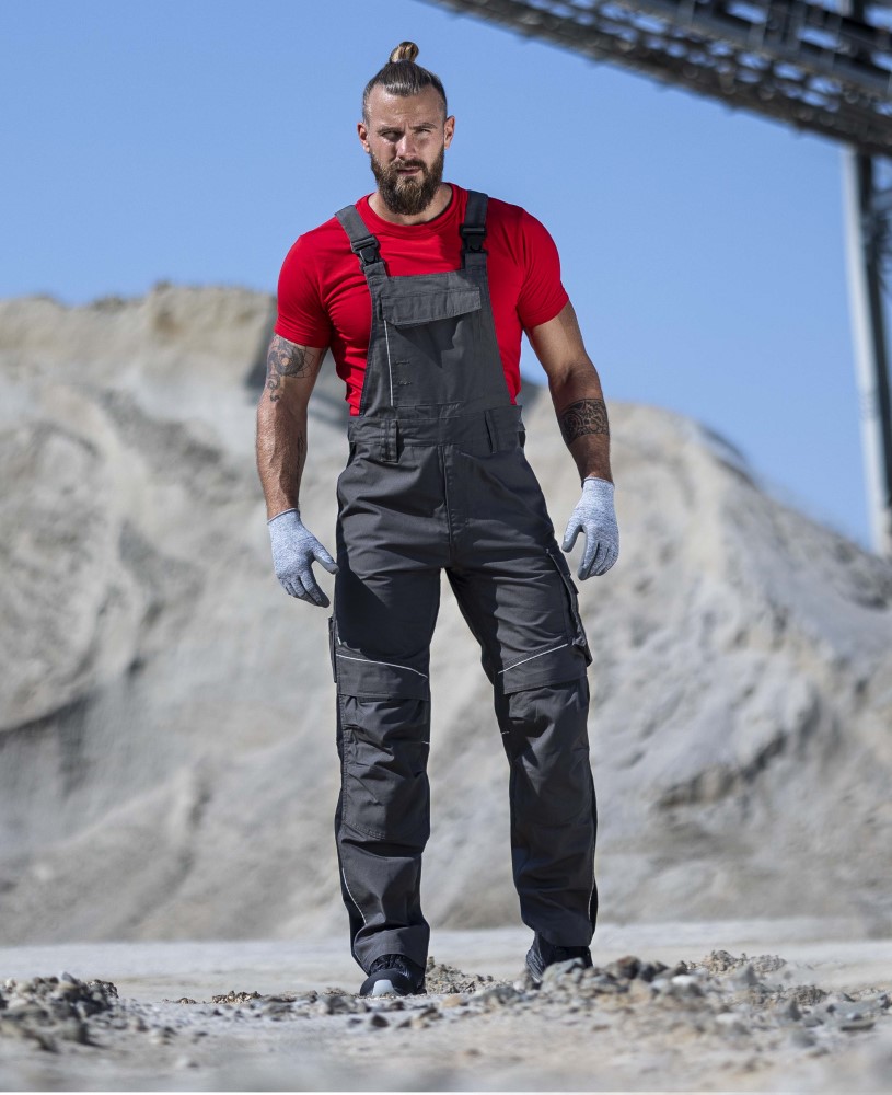 Pánské prodloužené pracovní kalhoty s laclem ARDON® URBAN+ - tmavě šedá