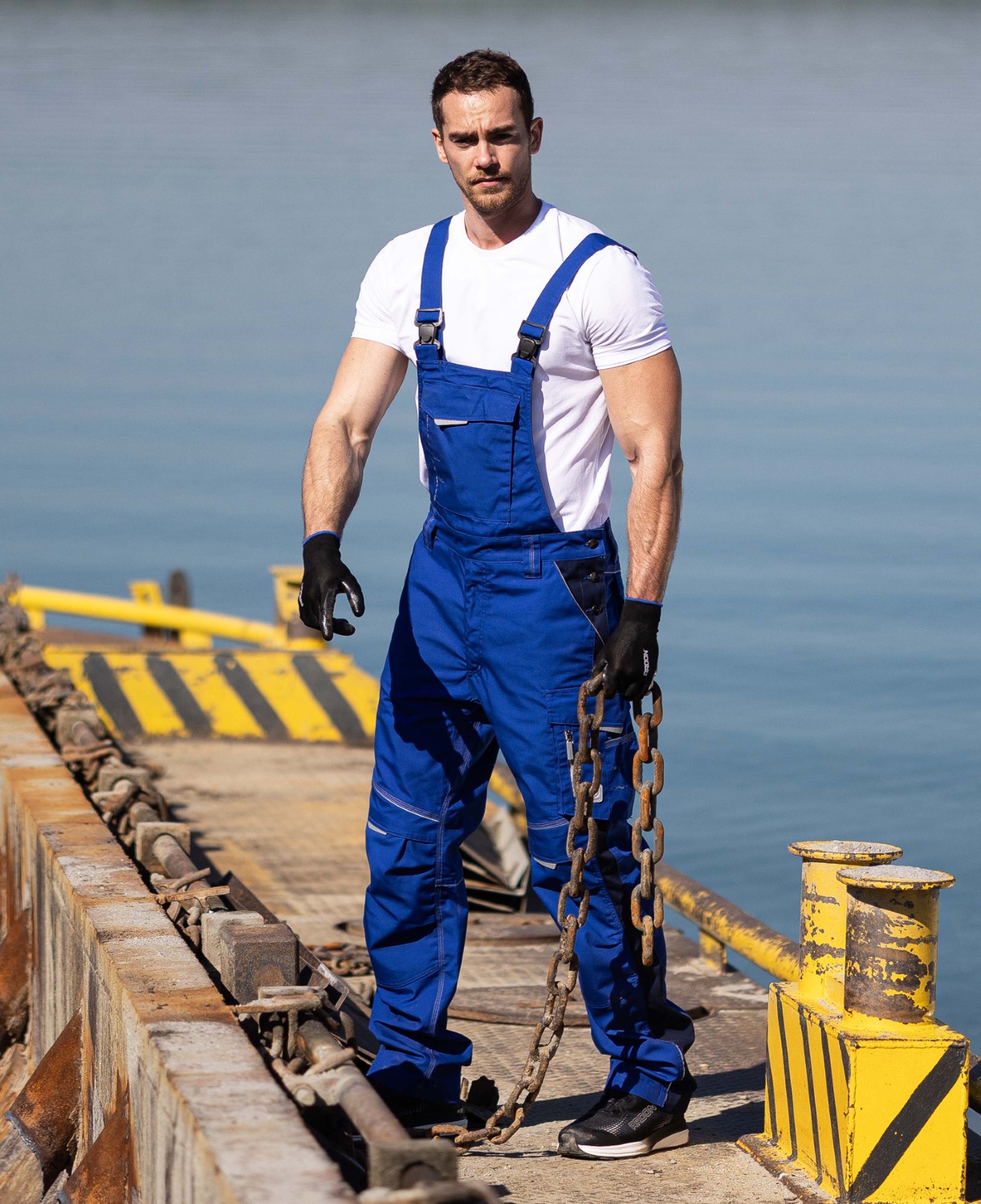 Pánské zkrácené pracovní kalhoty s laclem ARDON® URBAN+