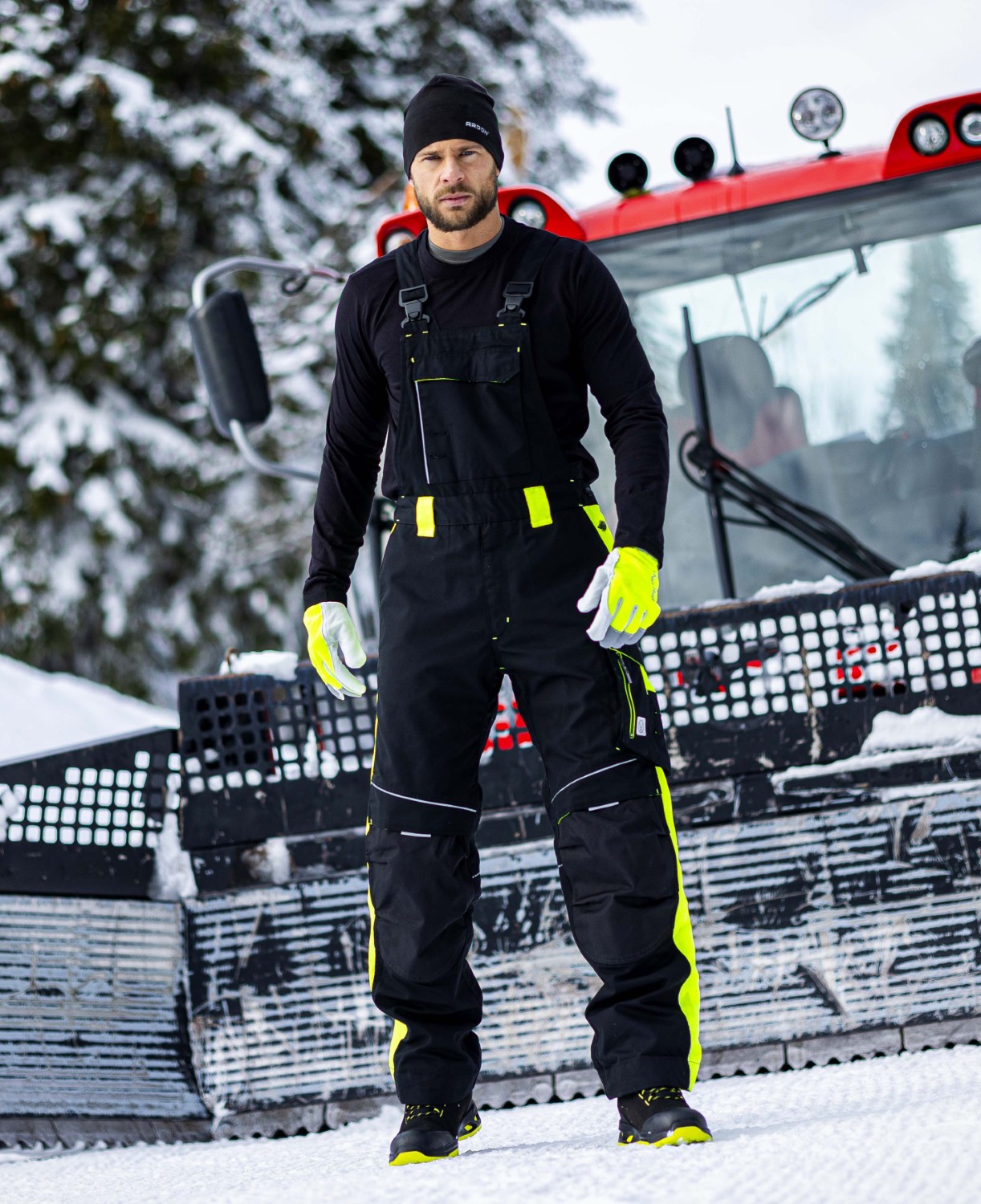 Pánské pracovní zimní kalhoty s laclem ARDON® NEON - černá