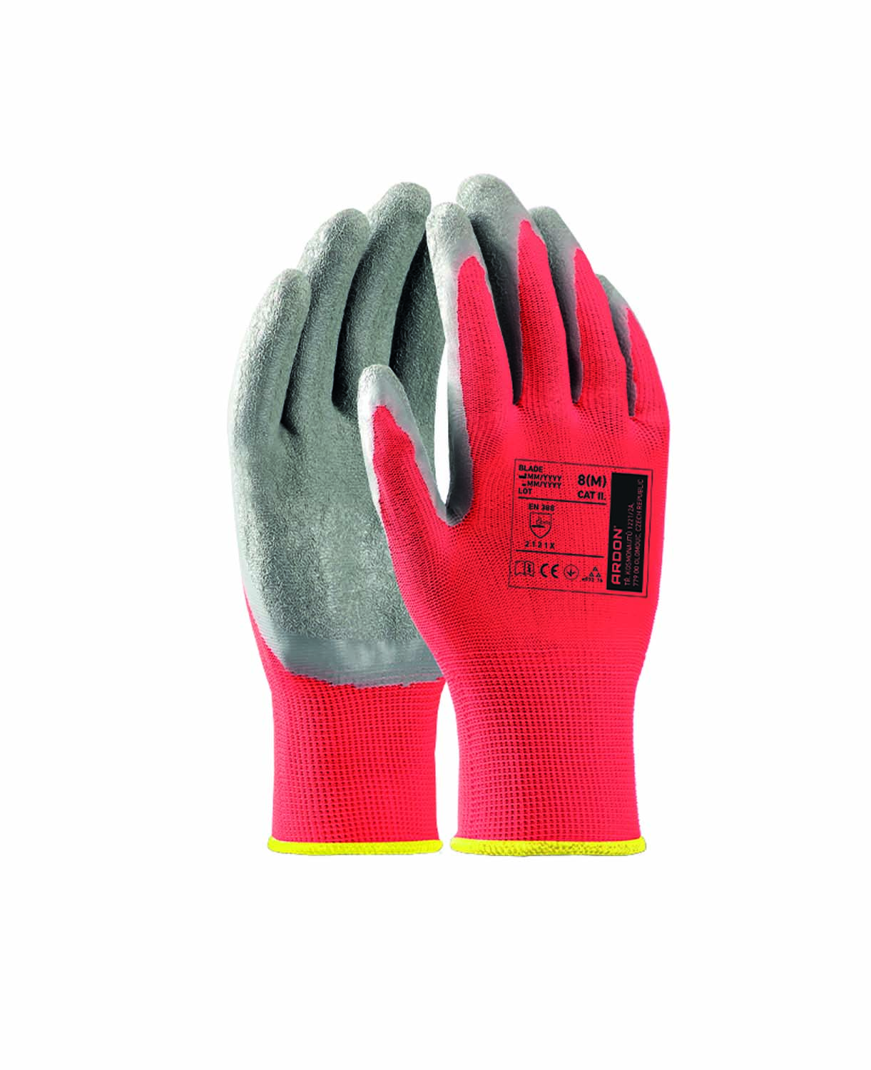 Máčené pracovní rukavice ARDON® BLADE, 12 párů - červená,