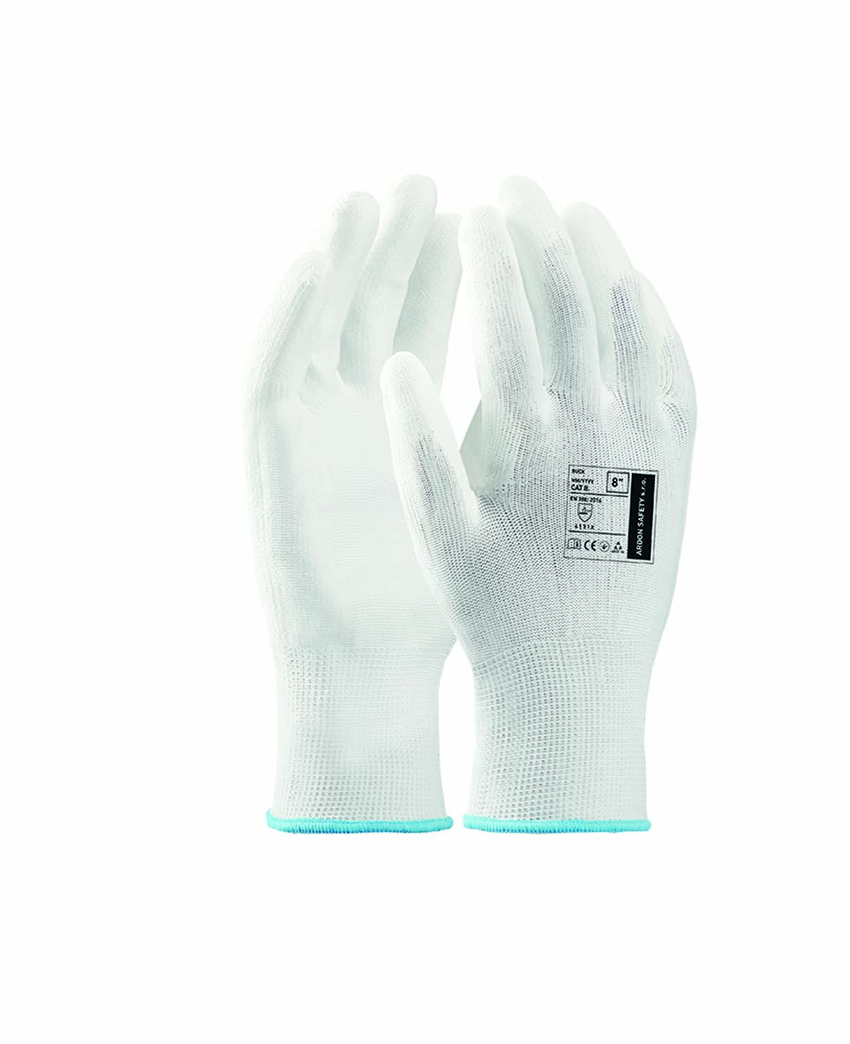 Máčené pracovní rukavice ARDON® BUCK, 12 párů - bílá,