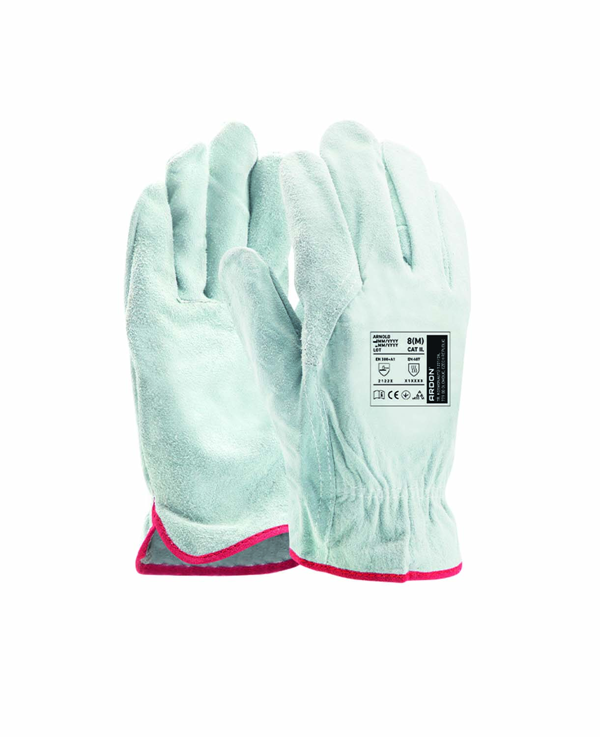 Celokožené pracovní rukavice ARDON® ARNOLD - šedá,