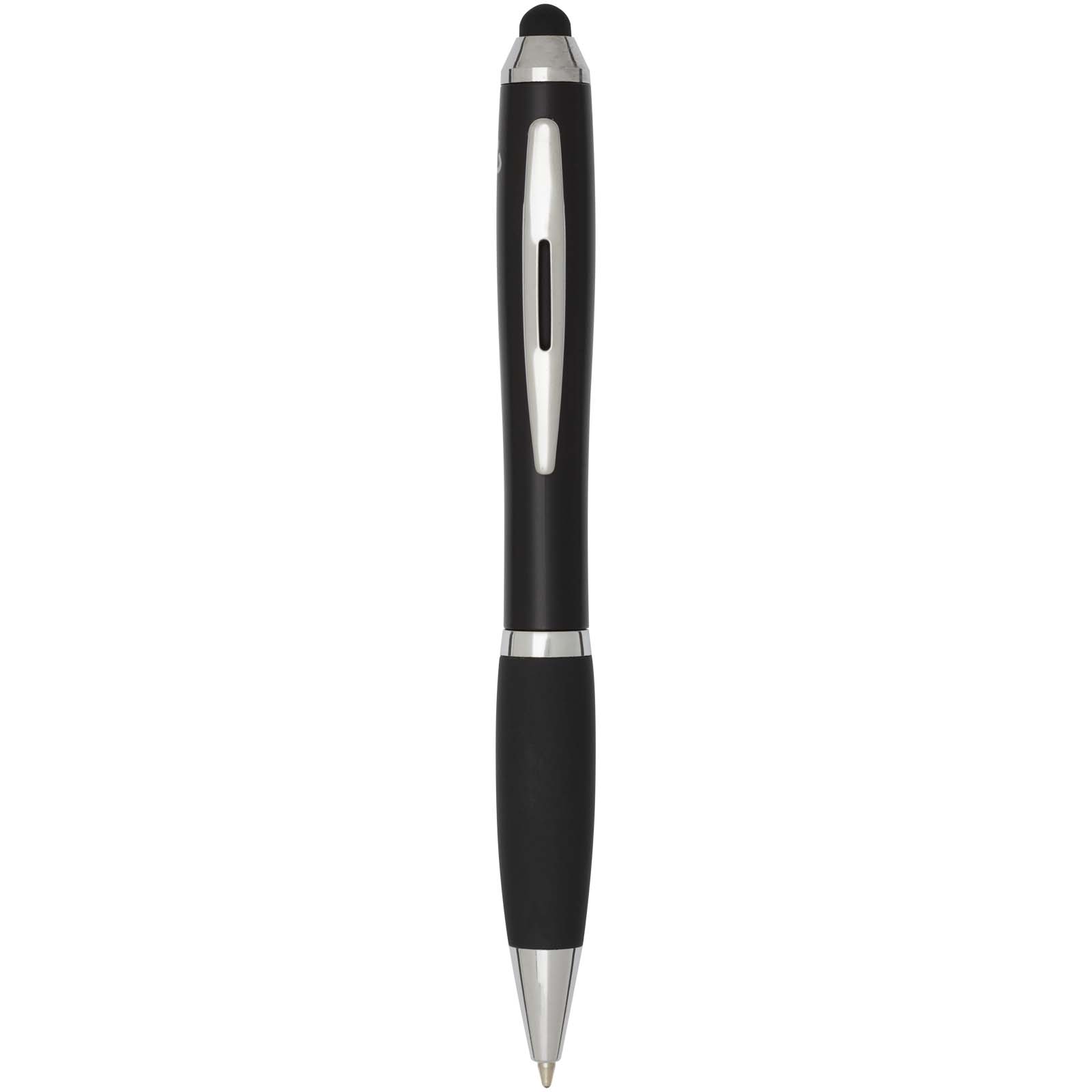 Propiska Unbranded Nash kuličkové pero se stylusem z recyklovaného RCS plastu, barevným tělem a černým úchopem (černý inkoust) Solid black
