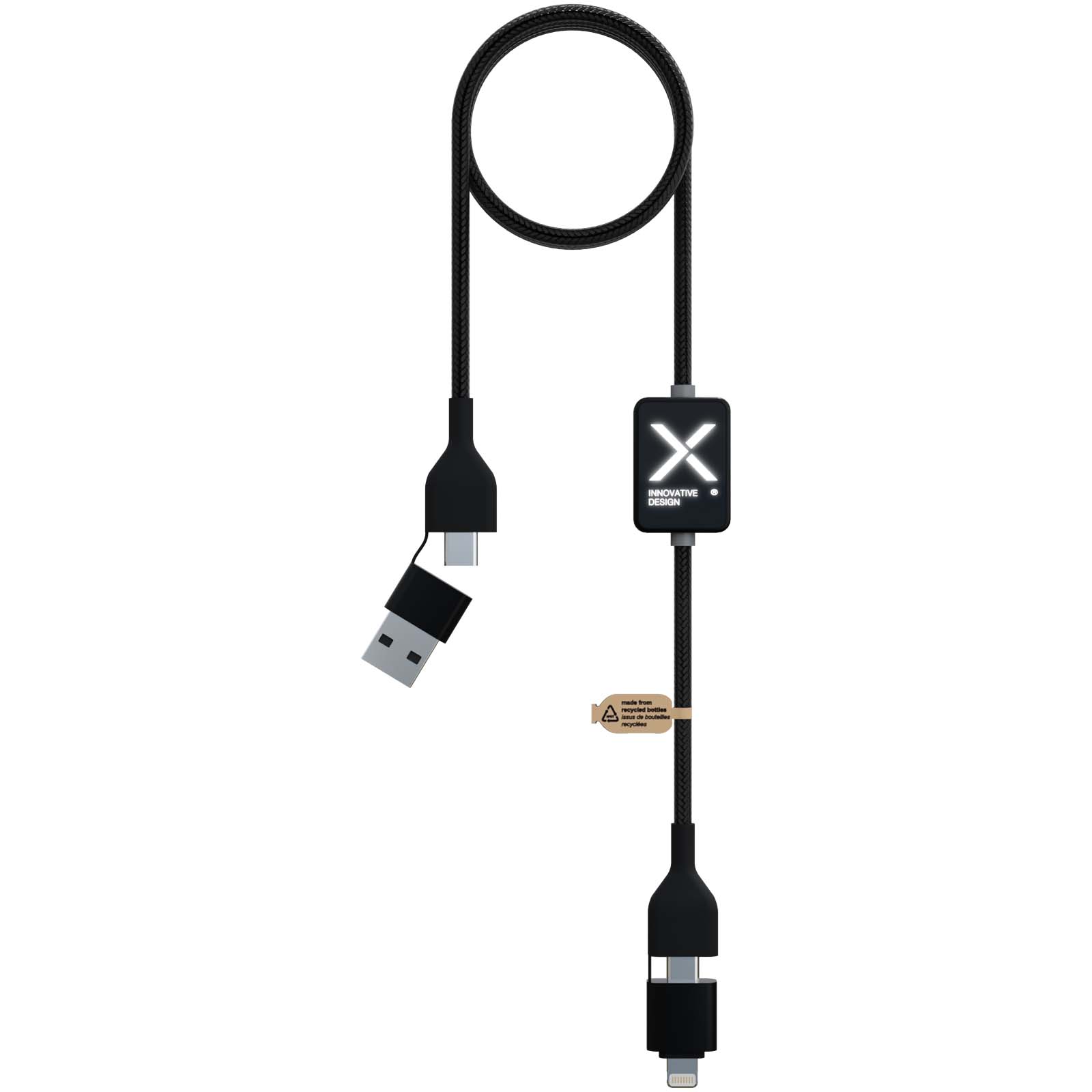 Příslušenství k PC SCX.design SCX.design C32 60 W nabíjecí kabel s přepínačem a podsvíceným logem Solid black