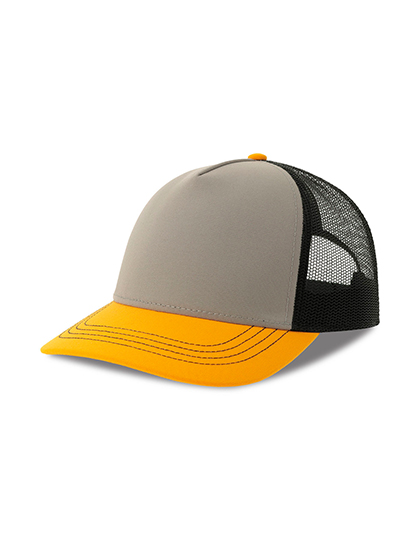 Kšiltovka Atlantis Headwear Rapper Canvas Cap Recycled, Grey, Yellow, Black