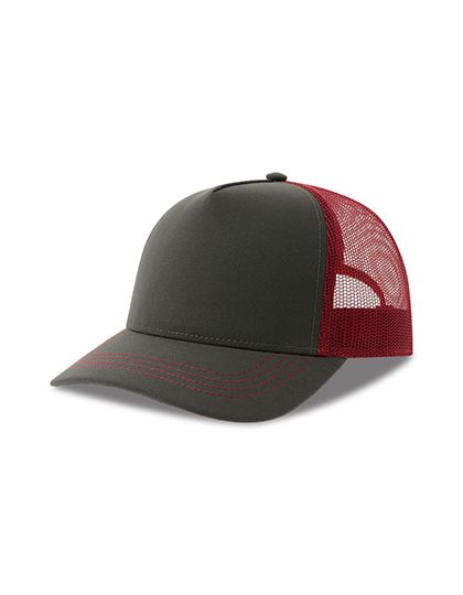 Kšiltovka Atlantis Headwear Rapper Canvas Cap Recycled, Dark Grey, Burgundy