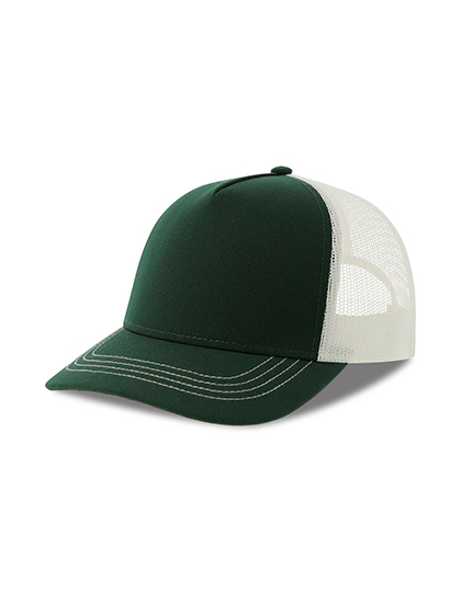 Kšiltovka Atlantis Headwear Rapper Canvas Cap Recycled, Bottle Green, White