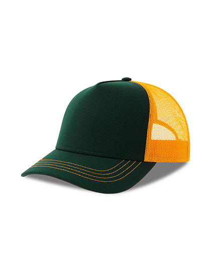 Kšiltovka Atlantis Headwear Rapper Canvas Cap Recycled, Bottle Green, Yellow