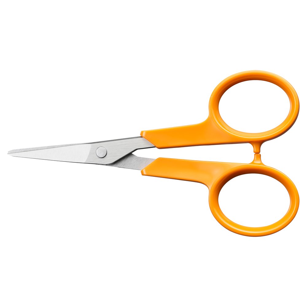 Nůžky na nehty Fiskars se zakulacenými špičkami, 10 cm - oranžová