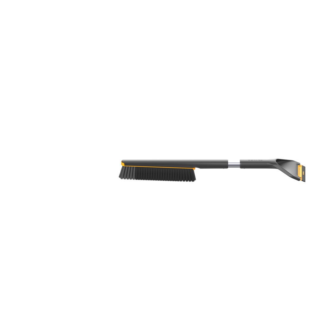 Krátká autoškrabka se smetáčkem Fiskars Plus - černá