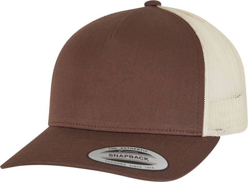 Pětipanelová kšiltovka Flexfit Retro Trucker Cap - mustang/beige, One Size