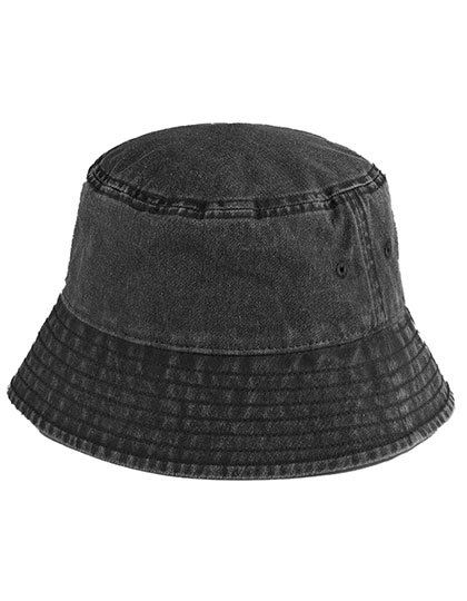 Klobouček Beechfield Vintage Bucket Hat, Vintage Black