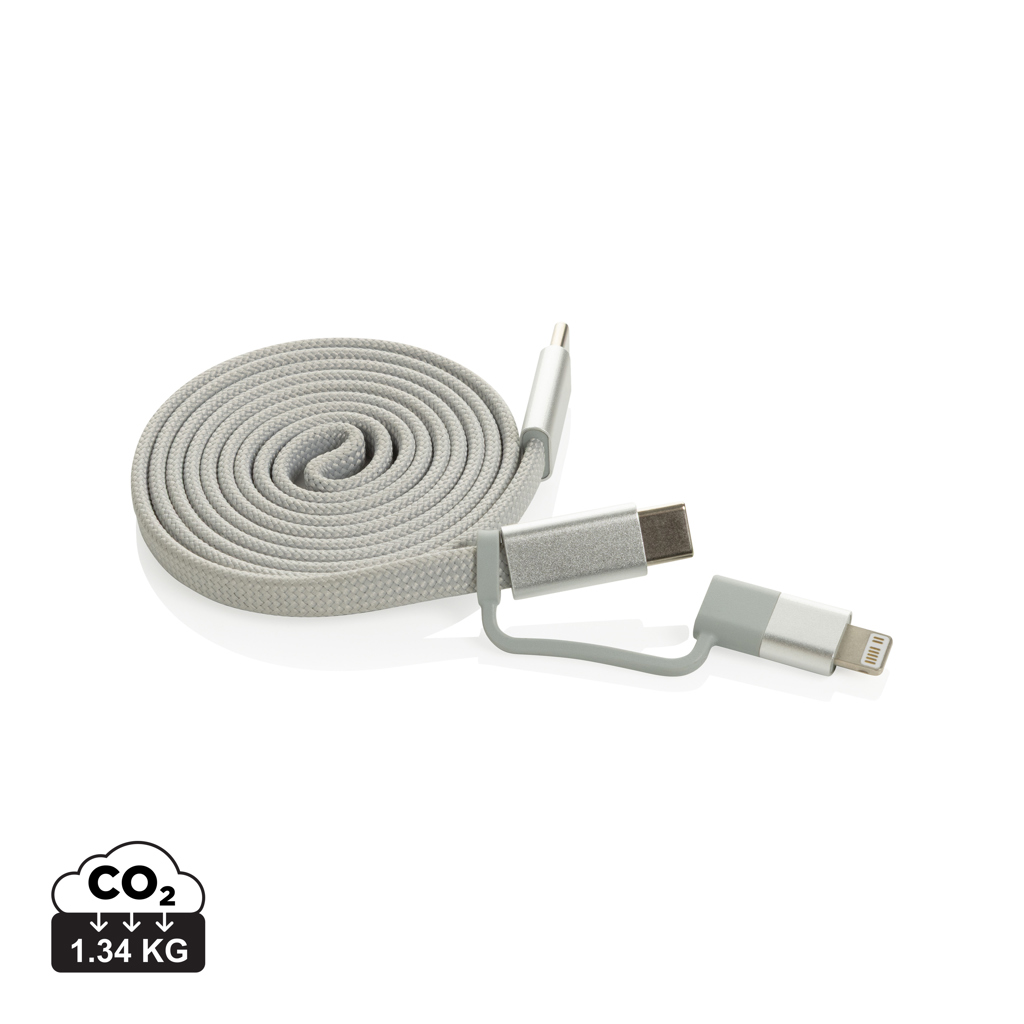 Ultra tenký magnetický nabíjecí kabel 60W 2 v 1 Šedá