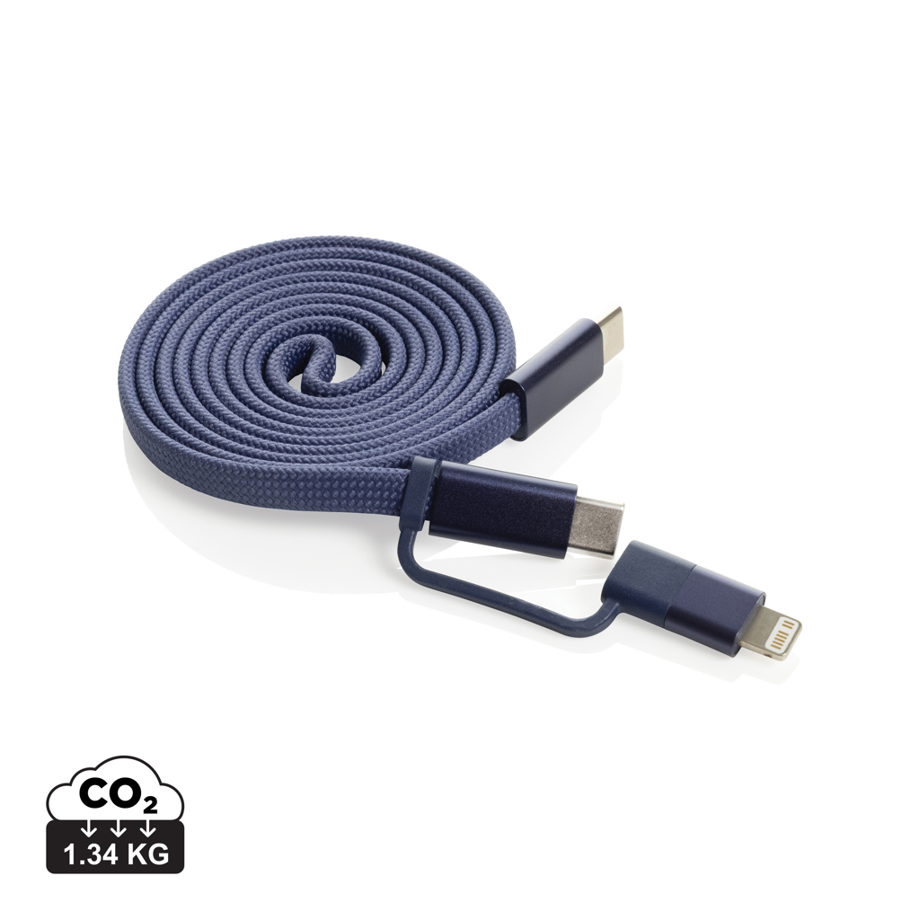 Ultra tenký magnetický nabíjecí kabel 60W 2 v 1 Modrá