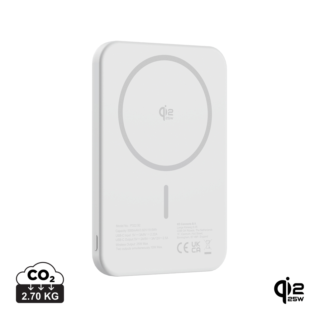 Powerbanka Qi2.2 25W Urban Vitamin Pomona 5000mAh Stříbrná
