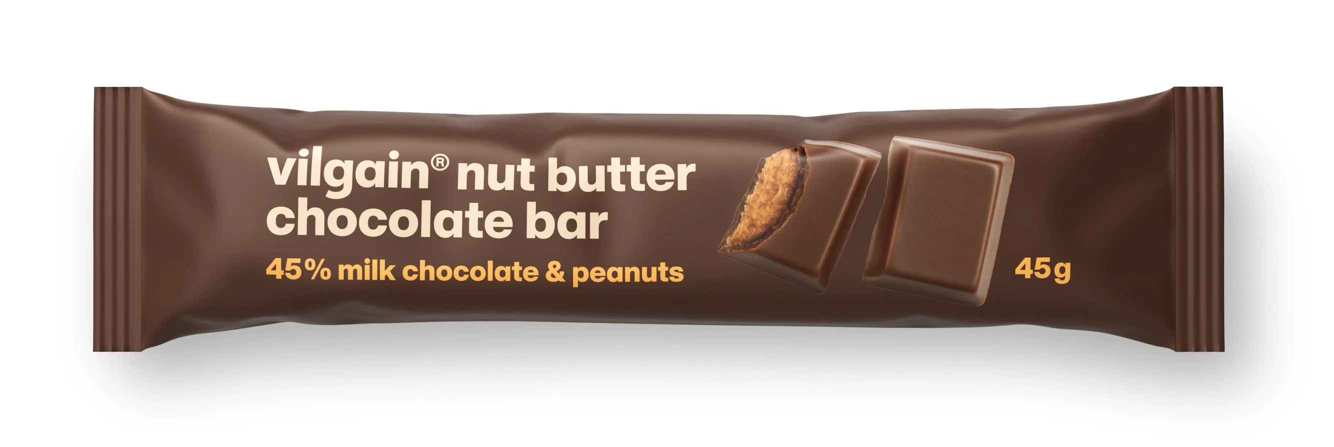 Vilgain Nut Butter Chocolate Bar 45% mléčná čokoláda s arašídovým krémem 45 g