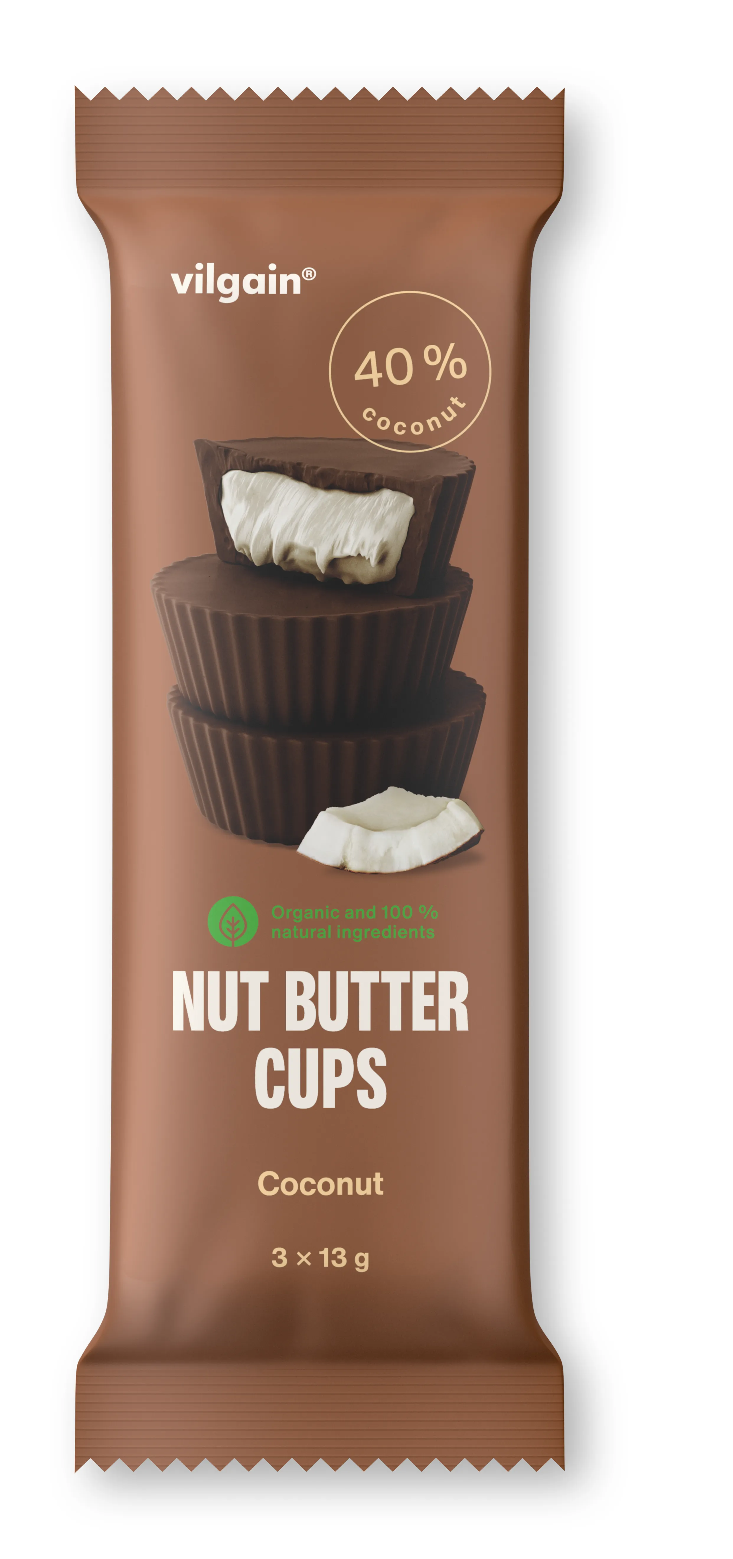 Vilgain Nut Butter Cups BIO kokos 39 g (3 x 13 g)