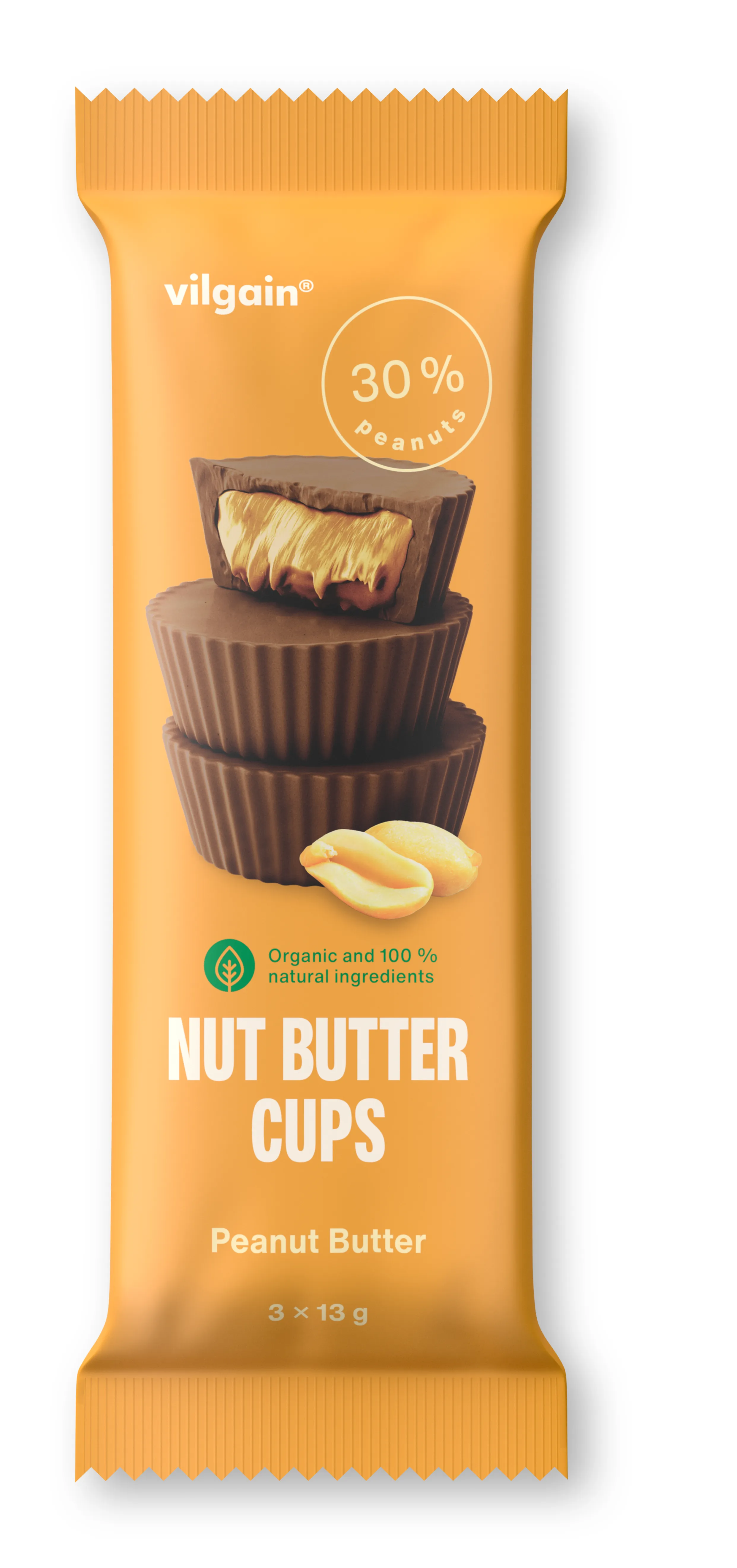 Vilgain Nut Butter Cups BIO arašídové máslo 39 g (3 x 13 g)