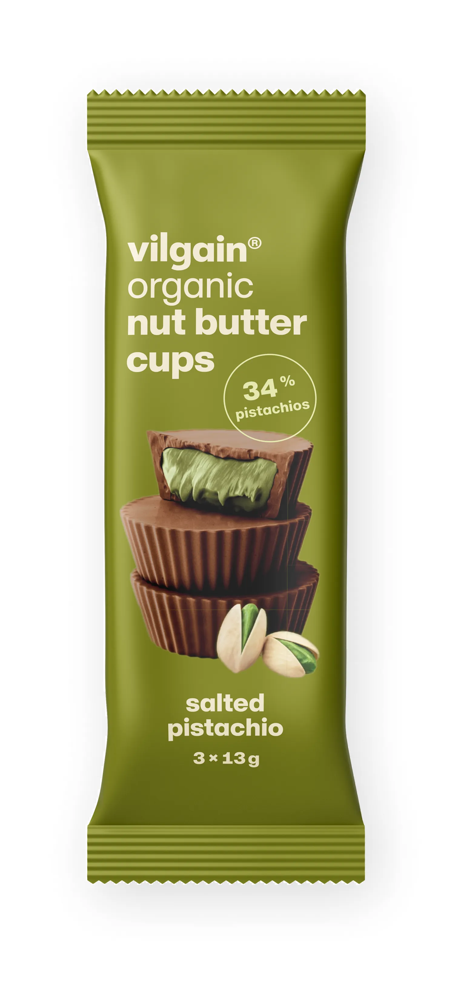 Vilgain Nut Butter Cups BIO pistácie solené 39 g (3 x 13 g)