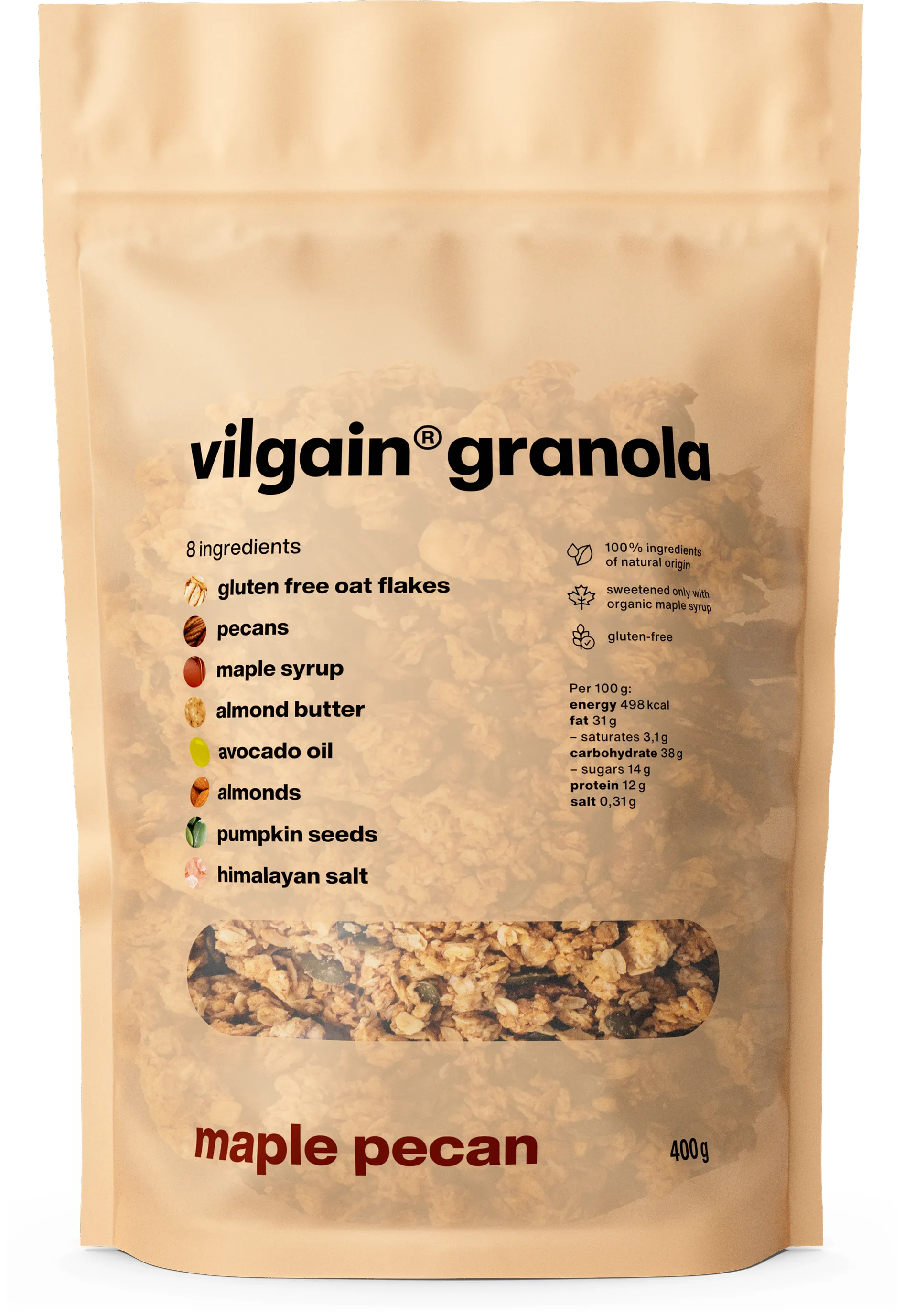 Vilgain Granola javorový sirup a pekany 400 g