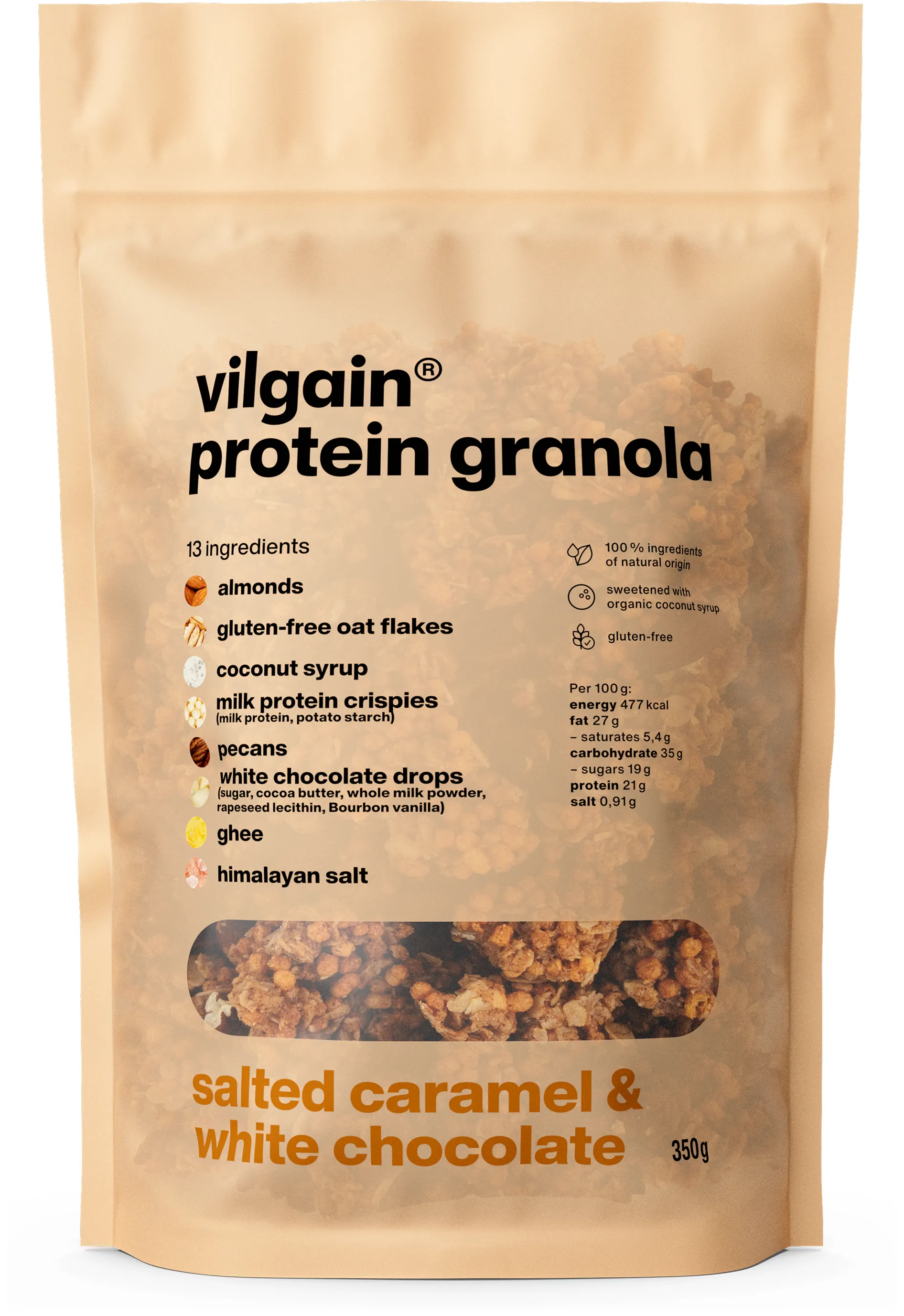 Vilgain Protein Granola slaný karamel s bílou čokoládou 350 g