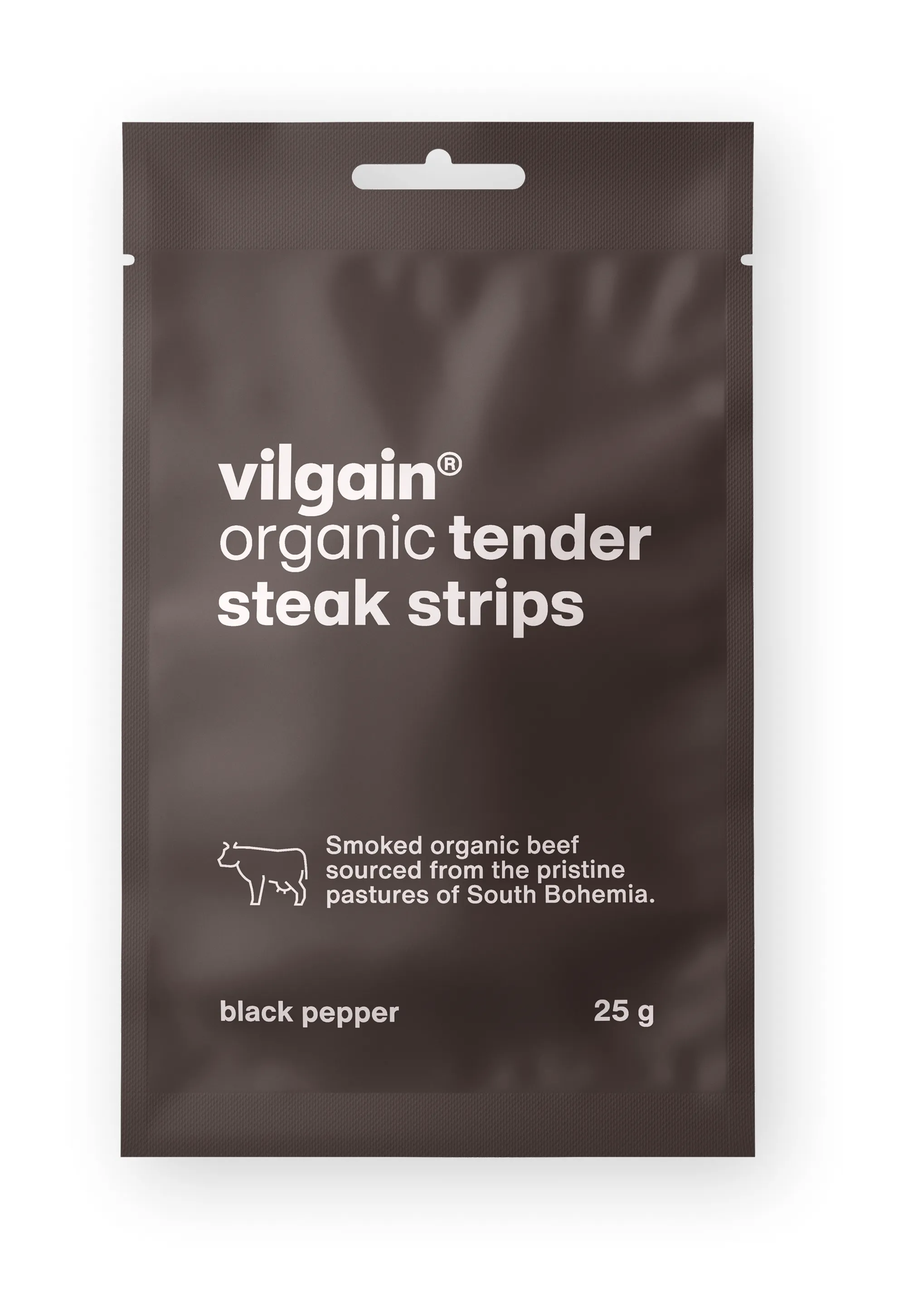 Vilgain Sušené steakové proužky BIO černý pepř 25 g