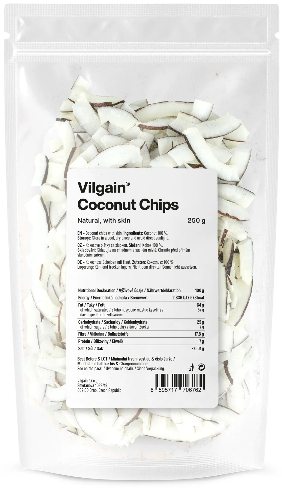 Vilgain Kokosové chipsy se slupkou 250 g