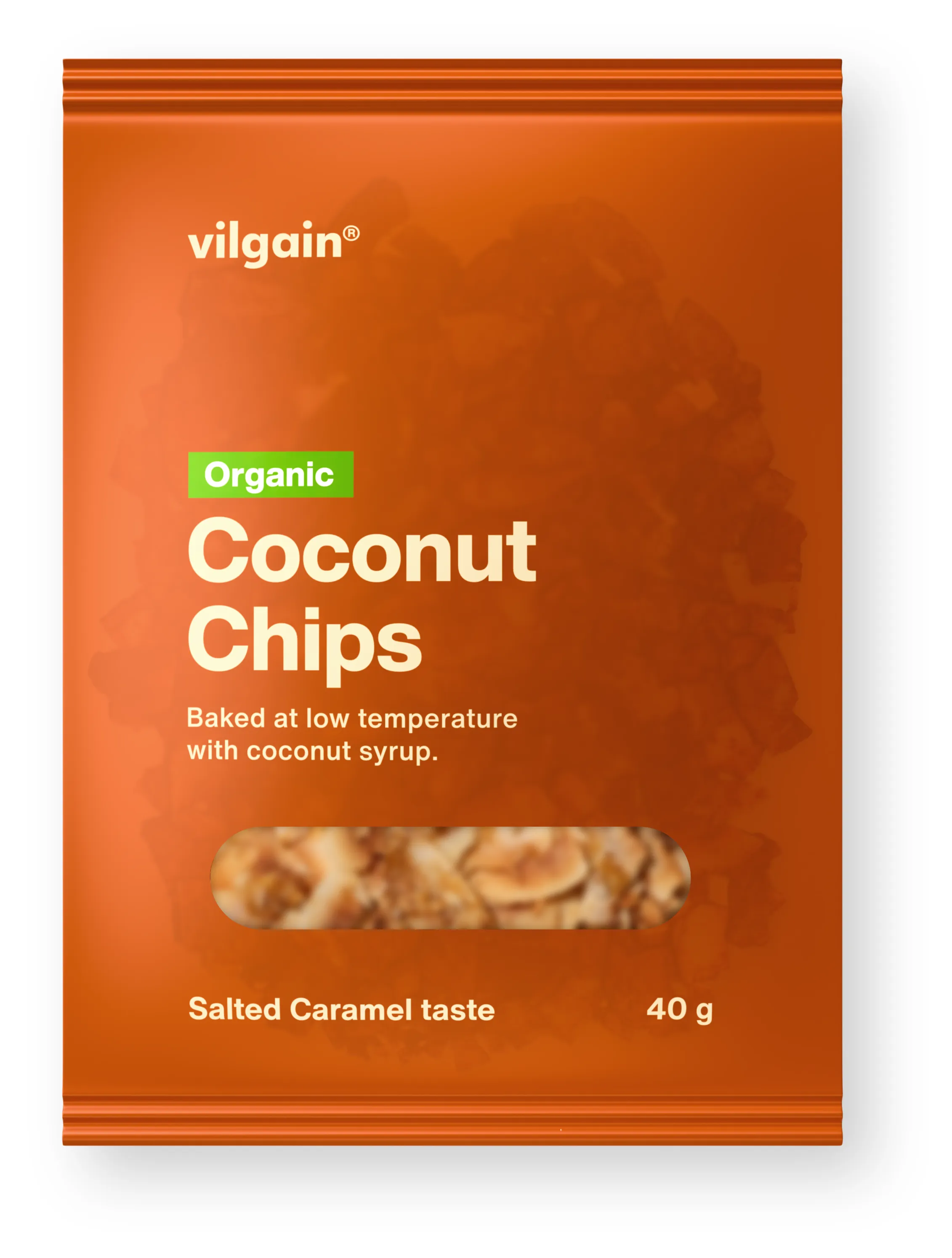 Vilgain Kokosové chipsy BIO slaný karamel 40 g