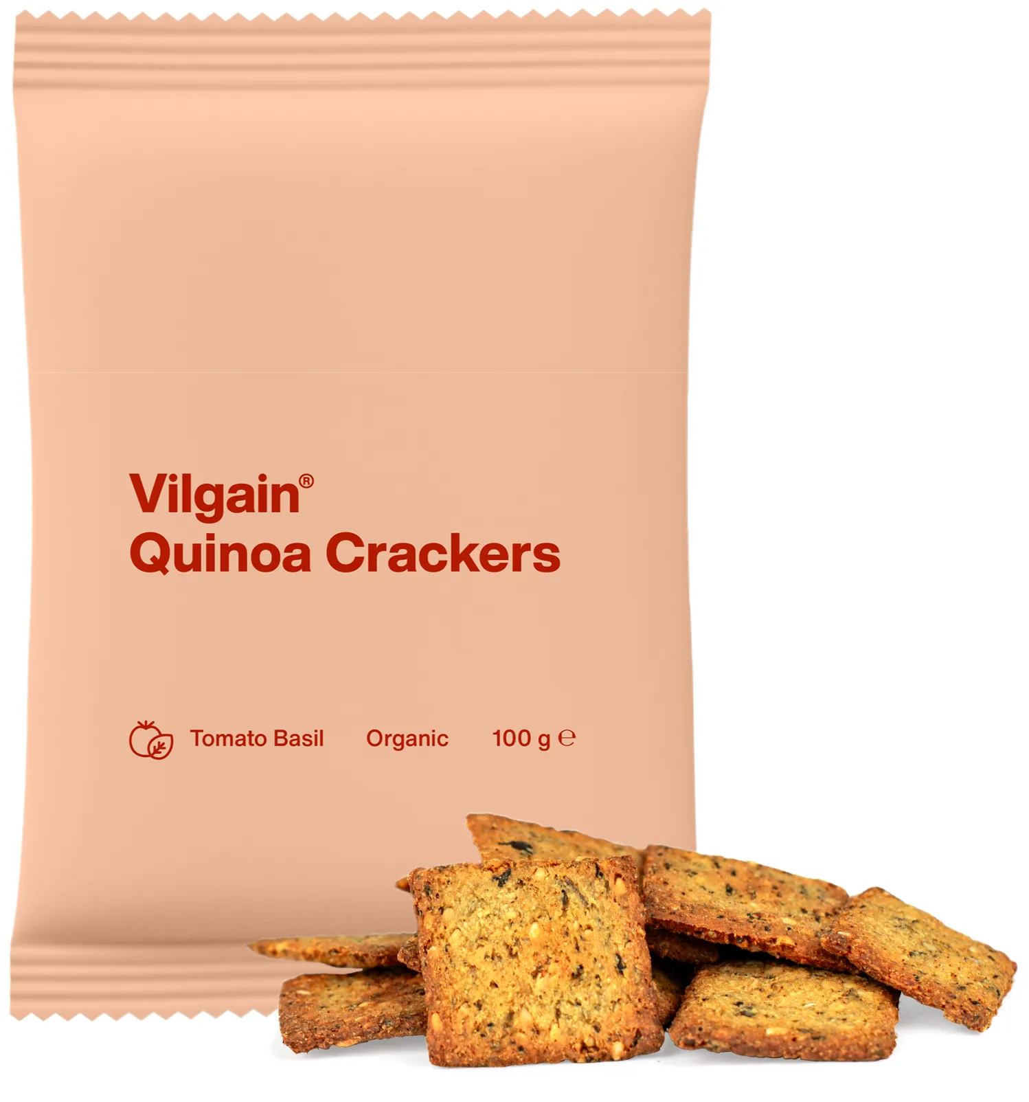 Vilgain Quinoa krekry BIO rajče s bazalkou 100 g