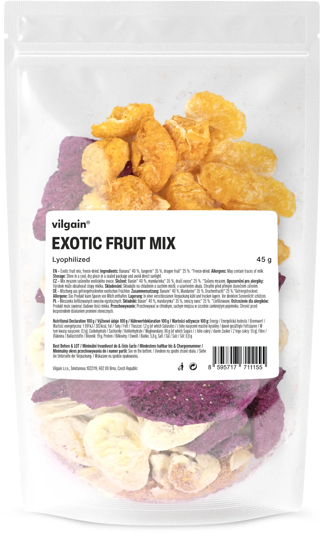 Vilgain Mix lyofilizovaného exotického ovoce 45 g