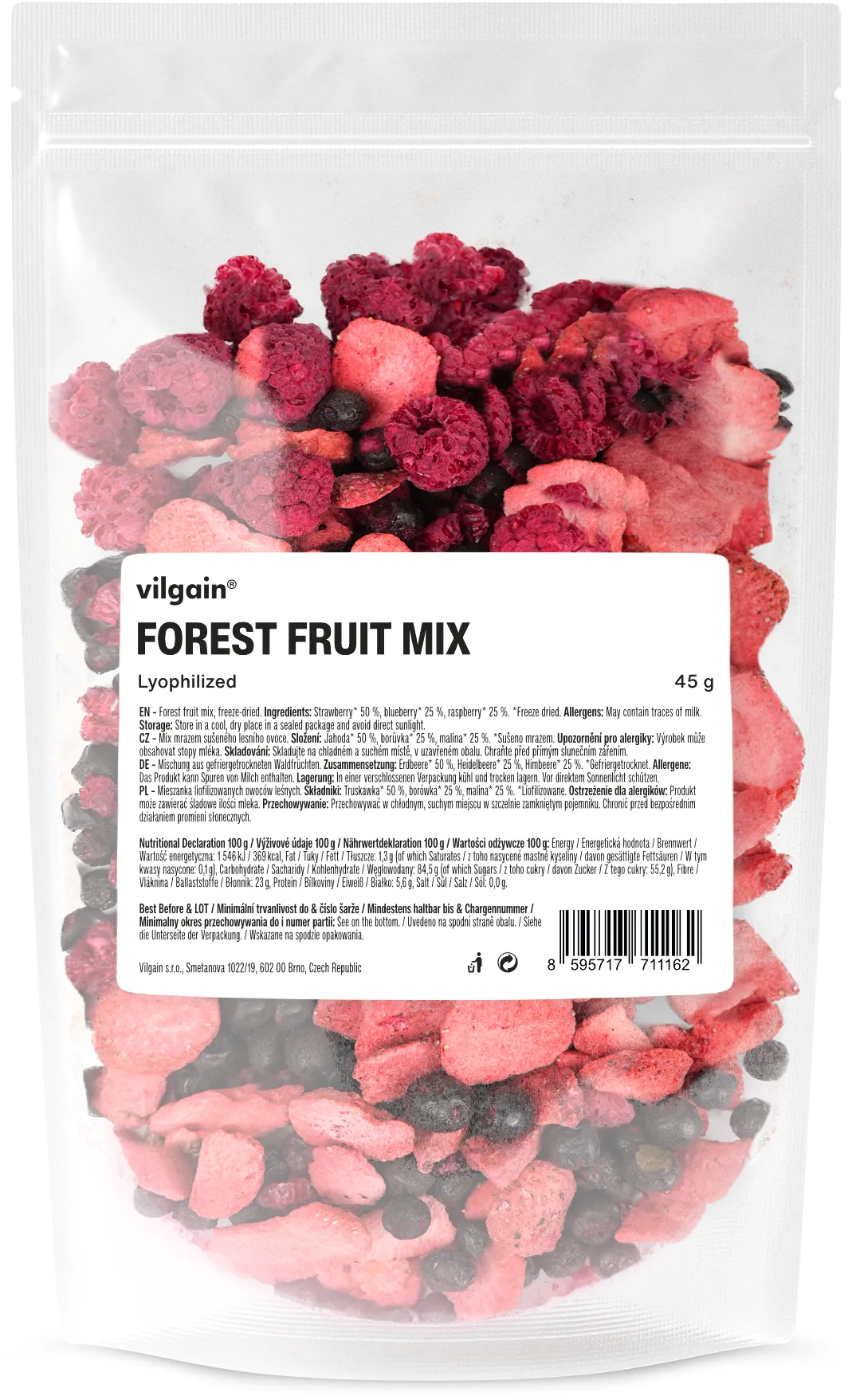 Vilgain Mix lyofilizovaného lesního ovoce 45 g