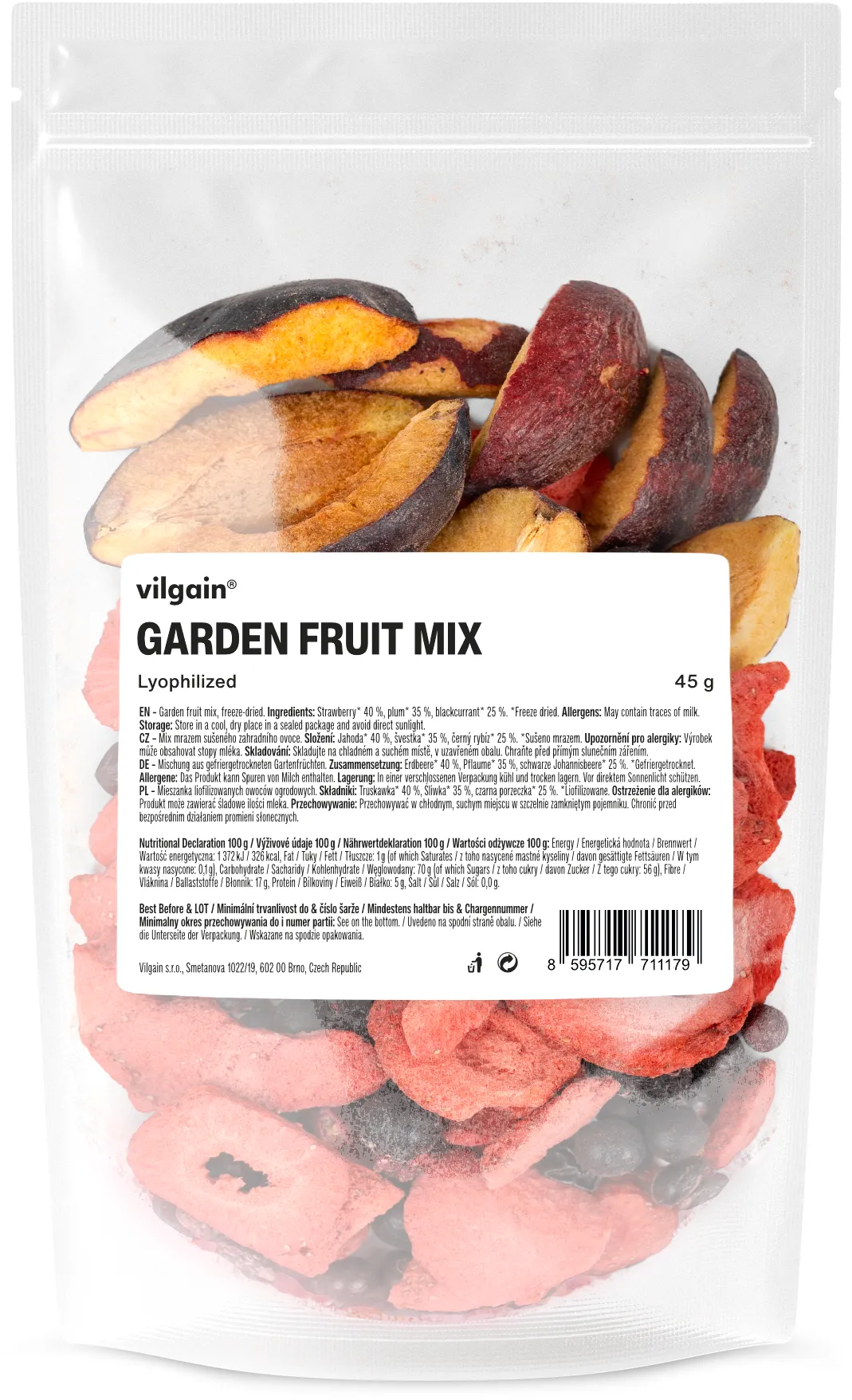 Vilgain Mix lyofilizovaného zahradního ovoce 45 g