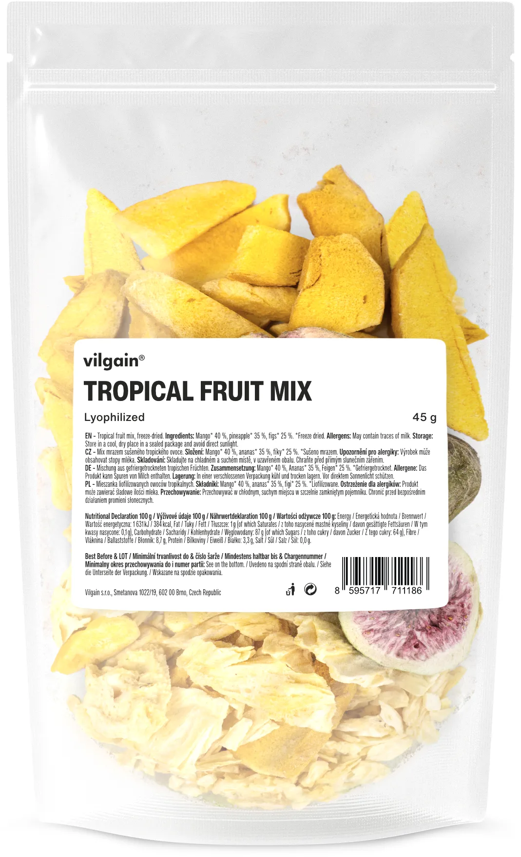 Vilgain Mix lyofilizovaného tropického ovoce 45 g