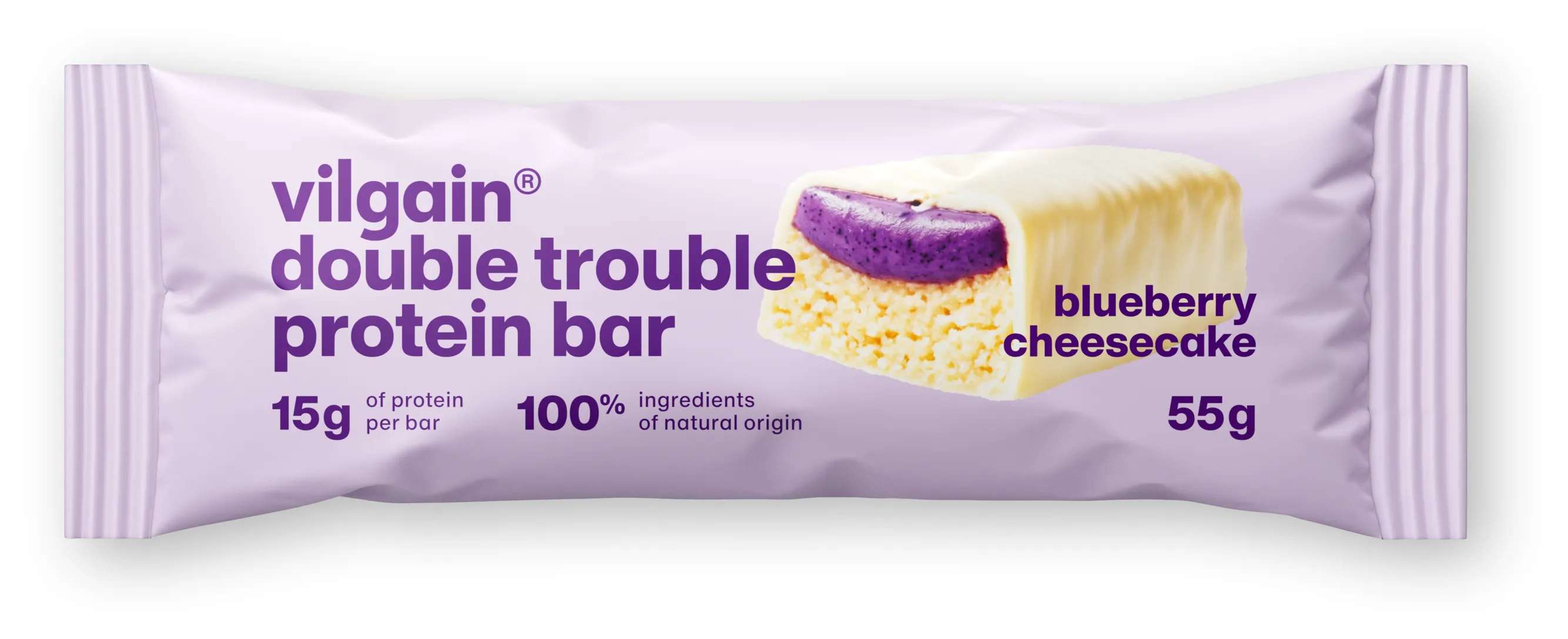 Vilgain Double Trouble Protein Bar borůvkový cheesecake 55 g