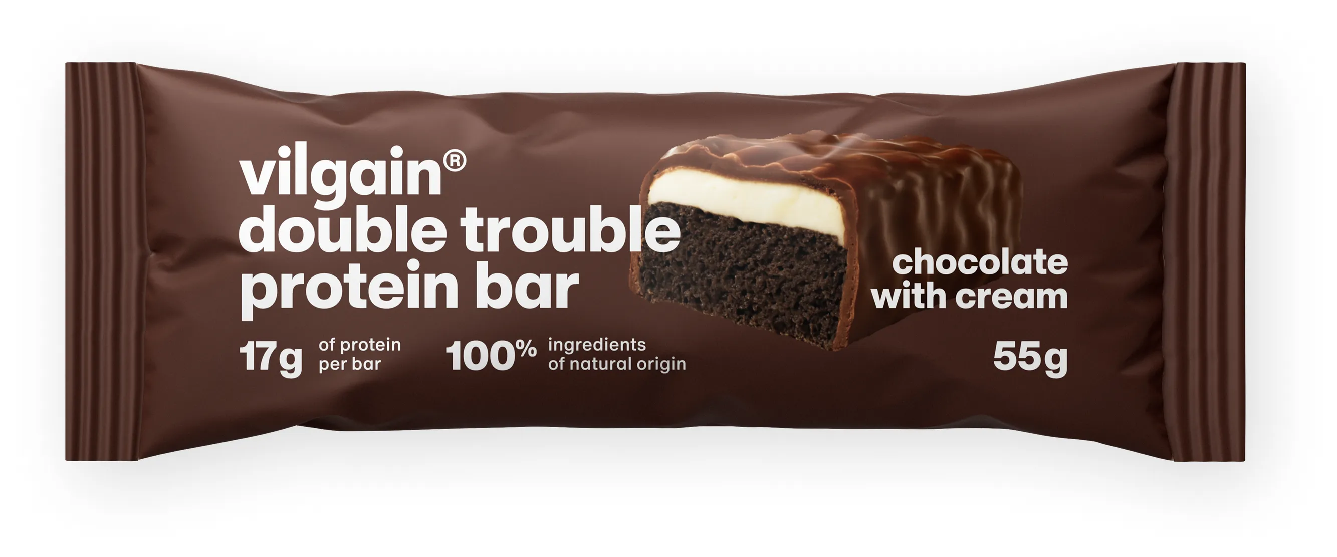 Vilgain Double Trouble Protein Bar Dvojitá čokoláda s krémem 55 g