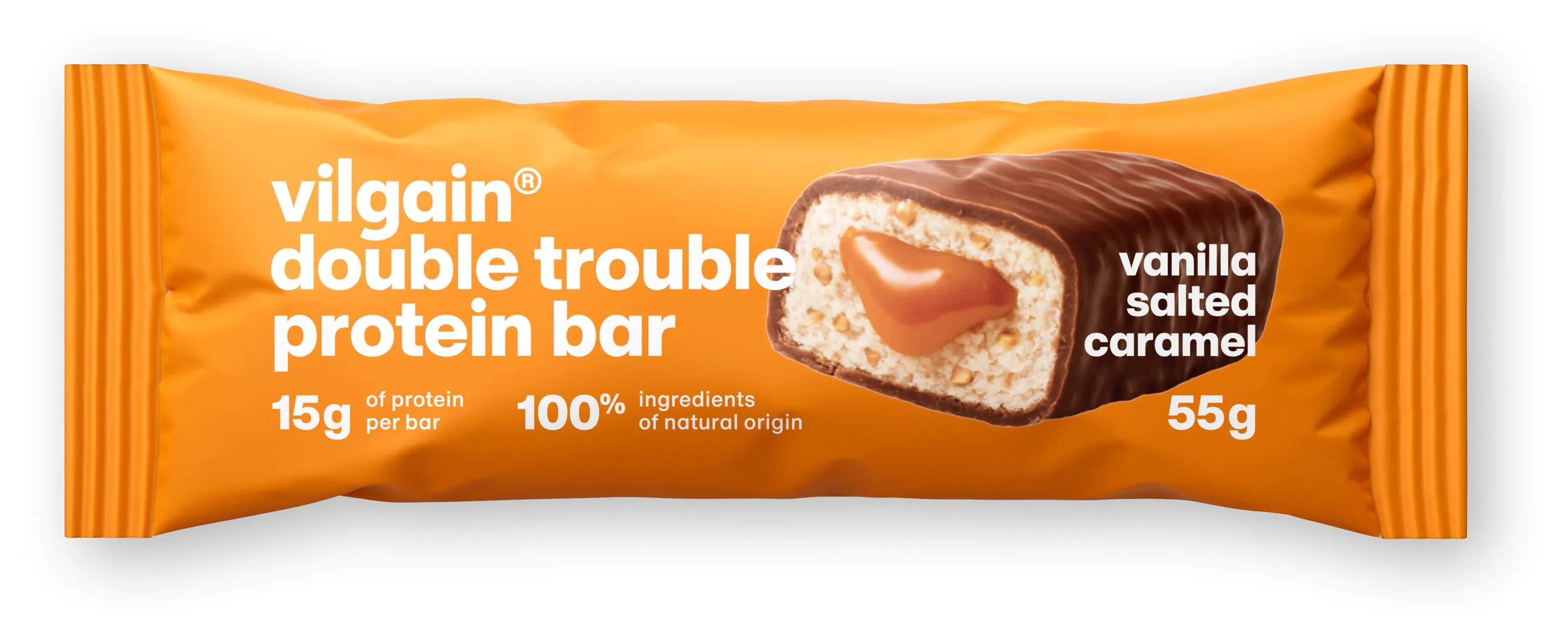 Vilgain Double Trouble Protein Bar vanilka se slaným karamelem 55 g