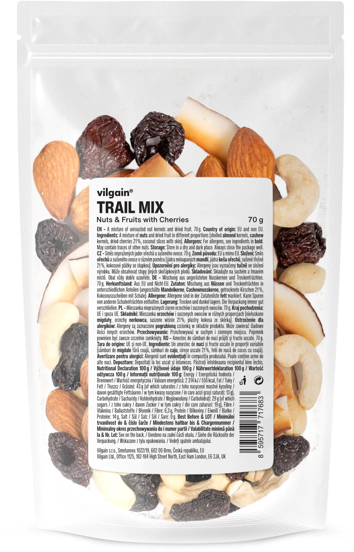 Vilgain Trail Mix třešeň 70 g