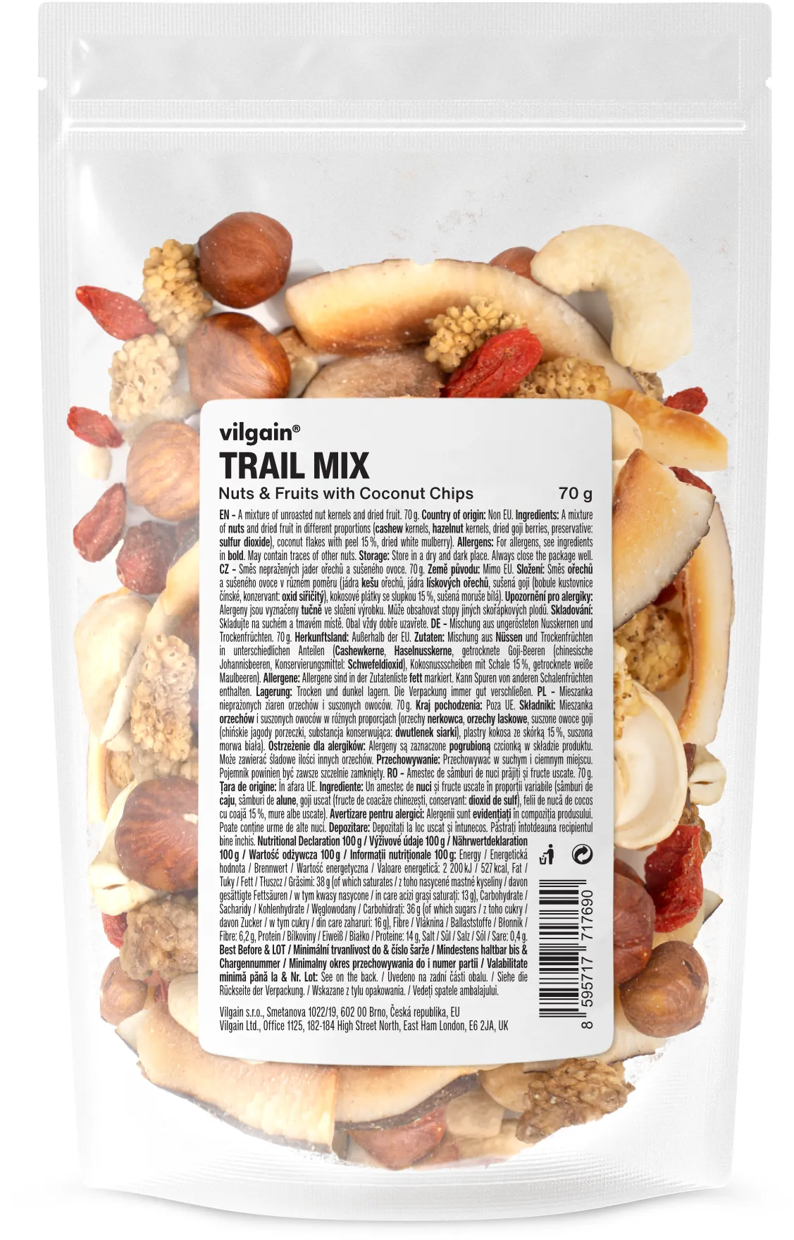 Vilgain Trail Mix kokos 70 g