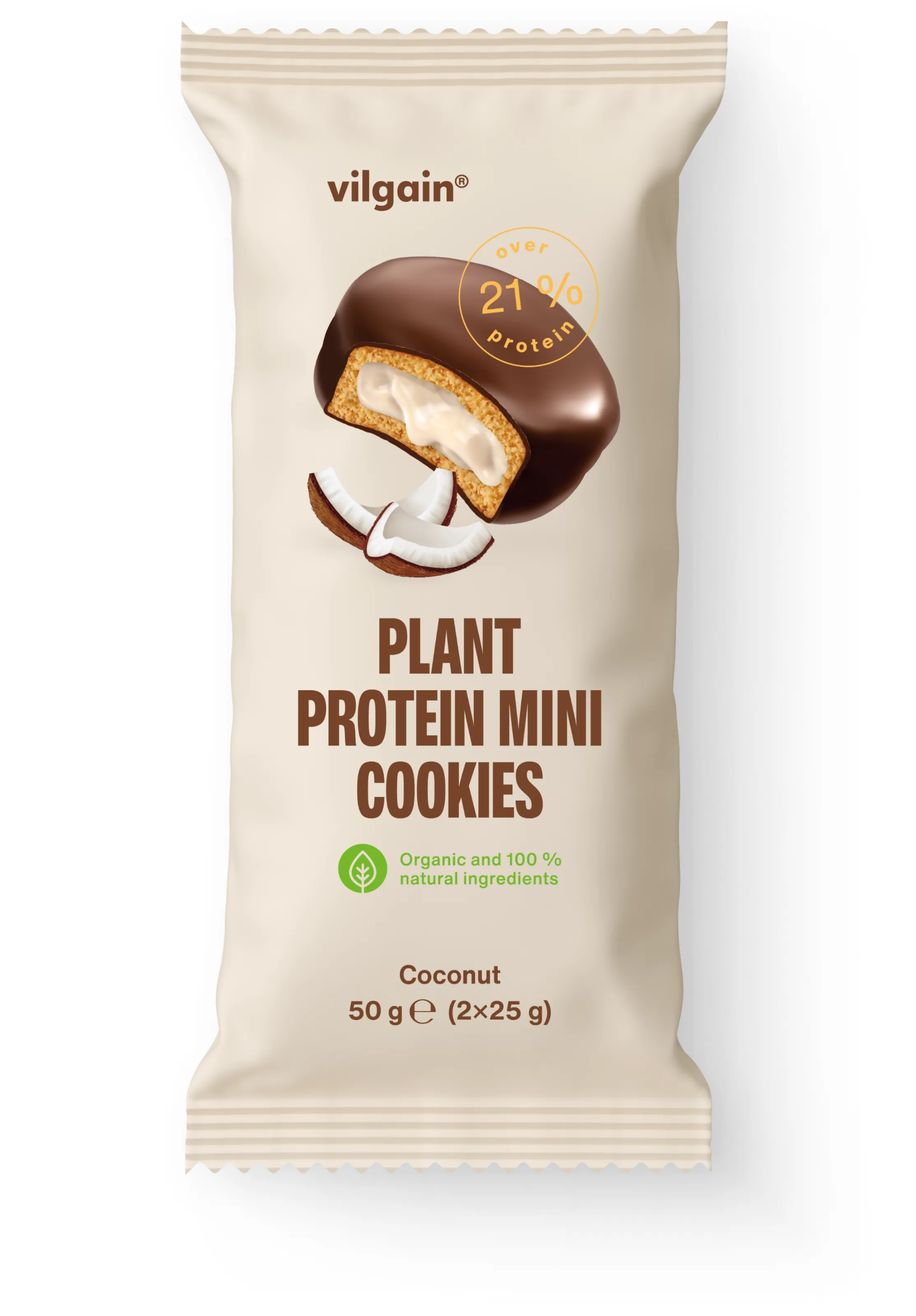 Vilgain Plant Protein Mini Cookies BIO kokos 50 g (2 x 25 g)