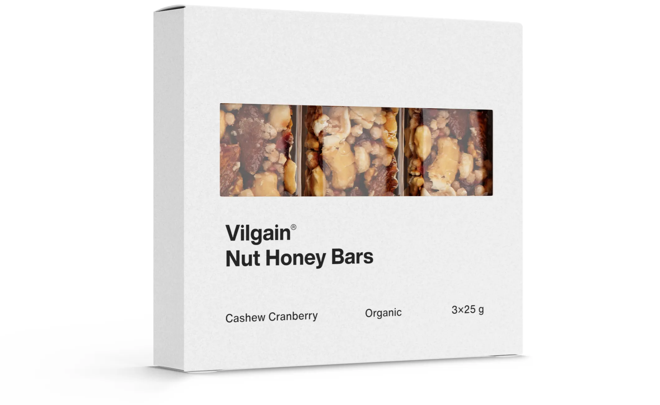 Vilgain Nut Honey Bar BIO kešu a brusinky 75 g (3 x 25 g)