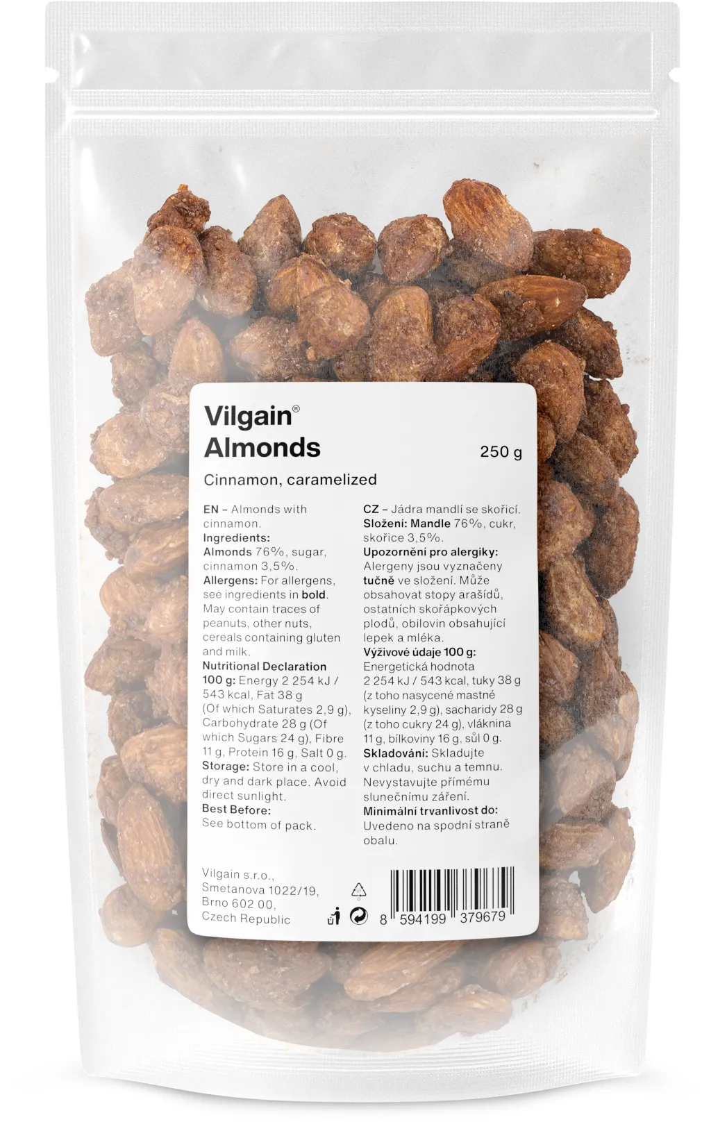 Vilgain Mandle karamelizované skořice 250 g