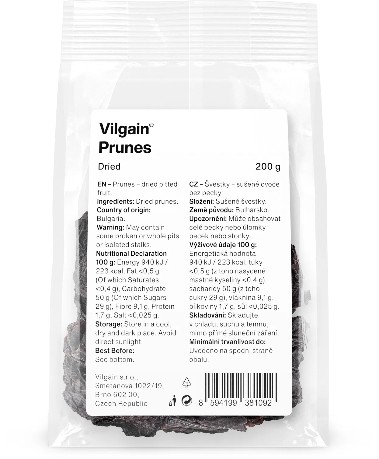 Vilgain Švestky sušené 200 g