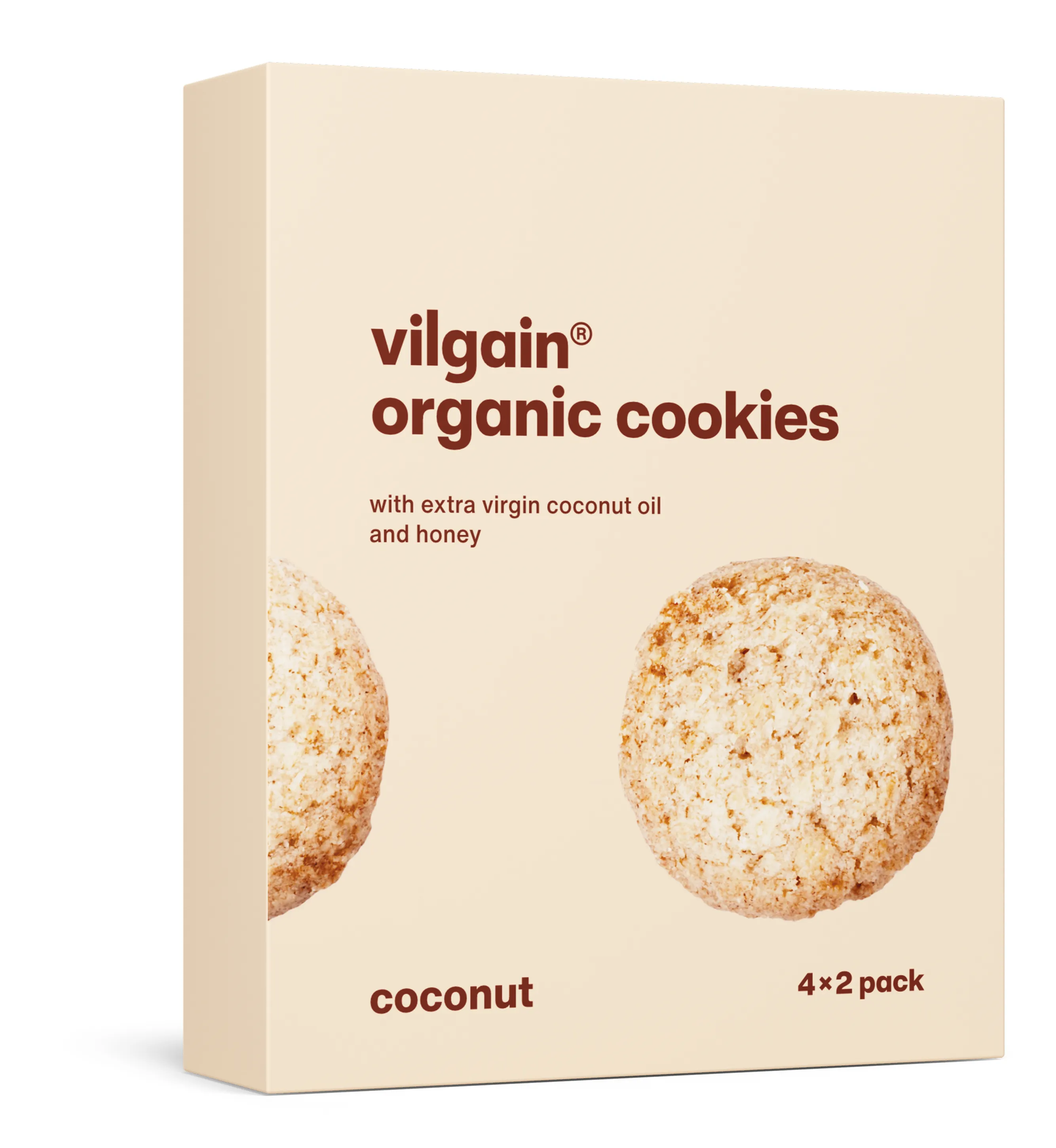 Vilgain Cookies BIO kokos 135 g (4 x 2 sušenky)