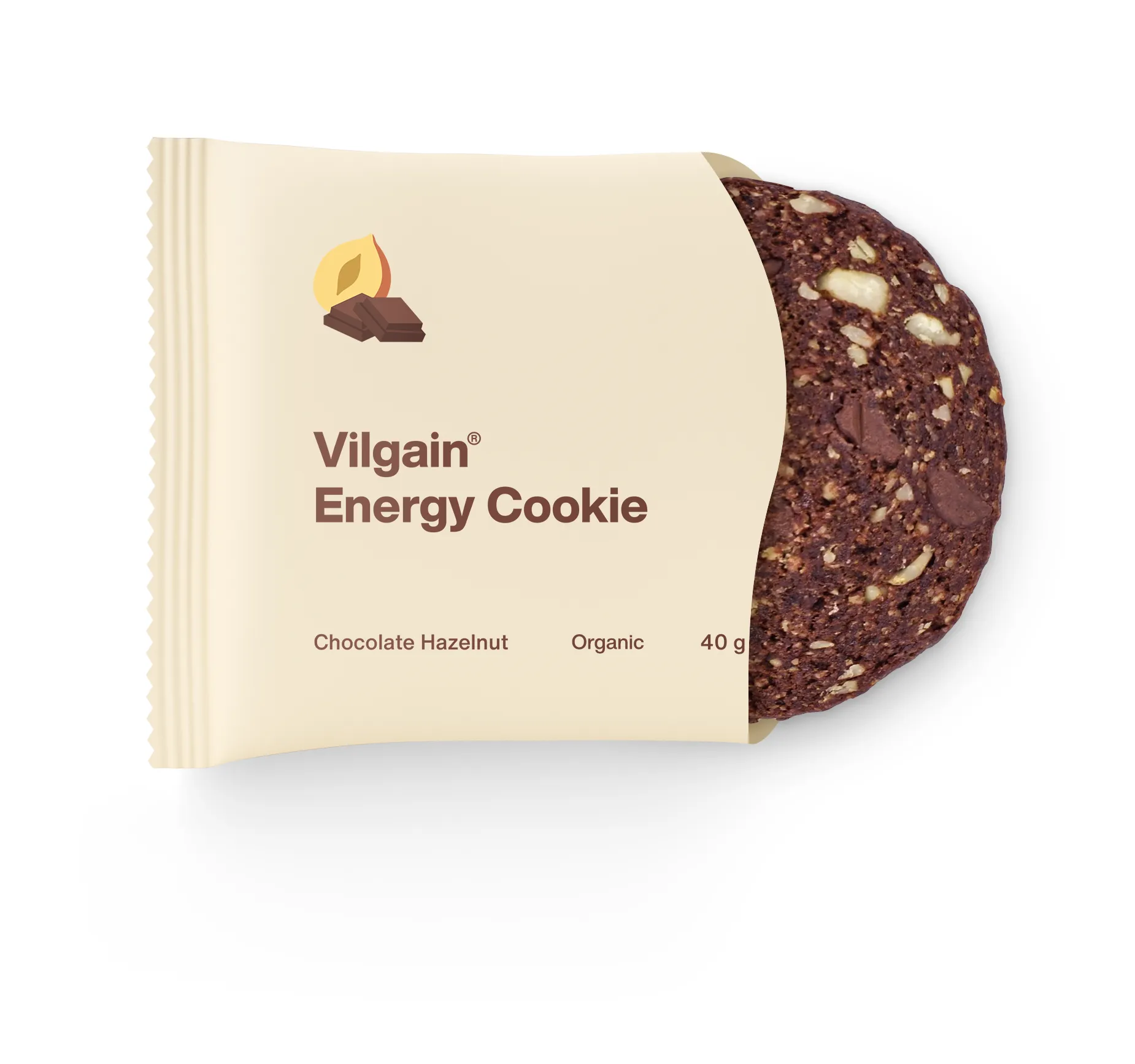Vilgain Energy Cookie BIO čokoláda s lískovými ořechy 40 g