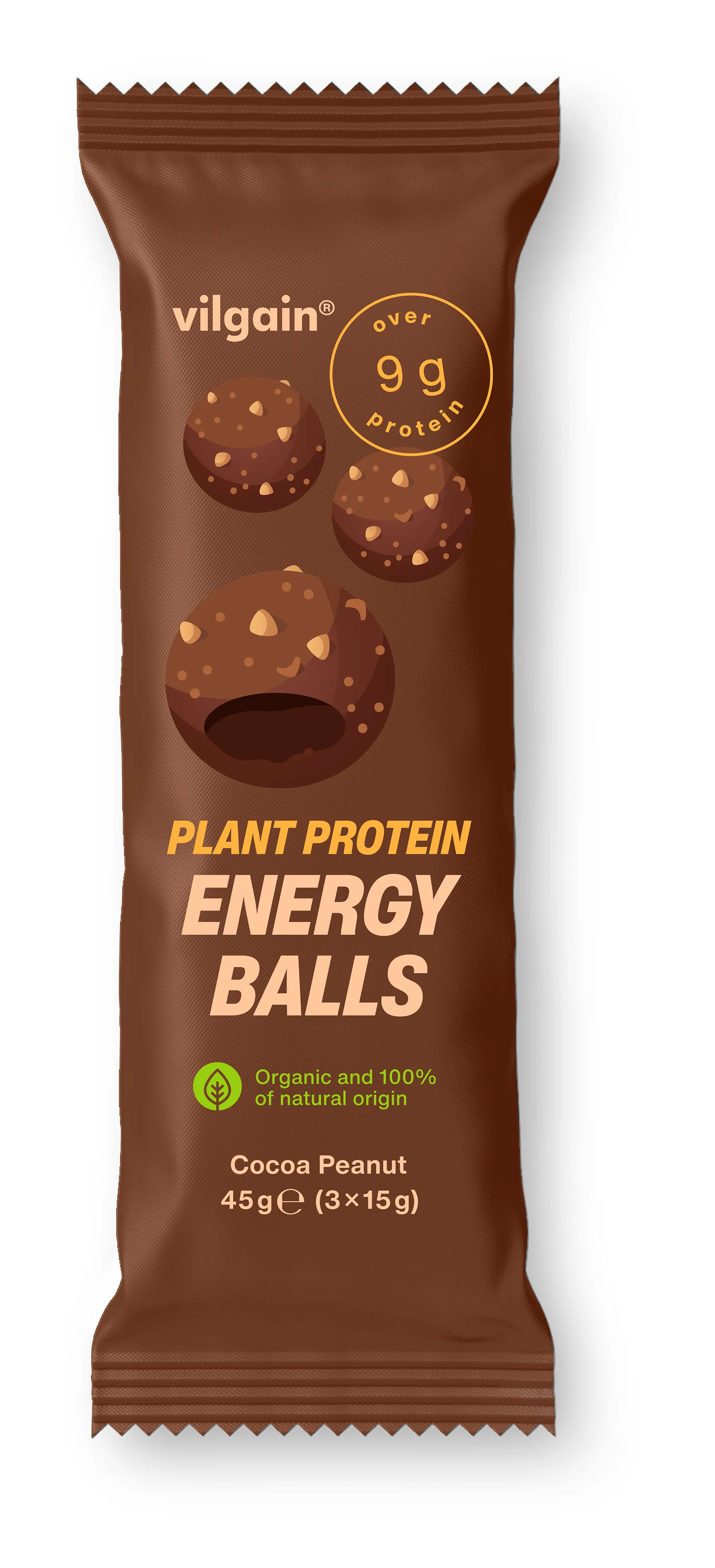 Vilgain Plant Protein Energy Balls BIO kakao 45 g (3 x 15 g)